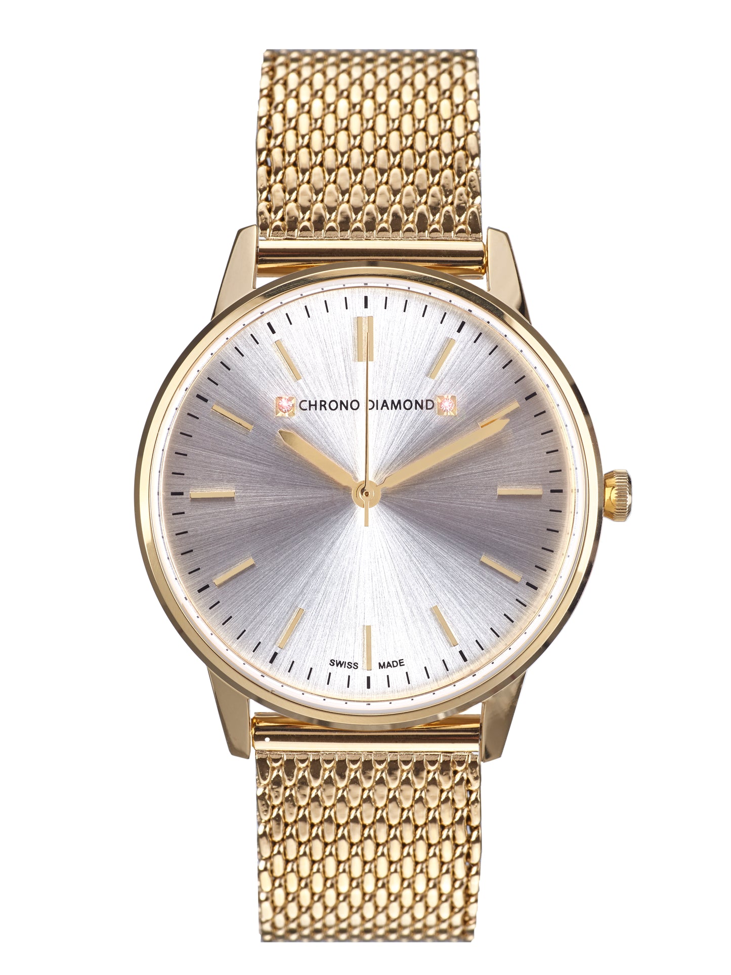 Automatic watches — Zelya — Chrono Diamond — gold IP silver