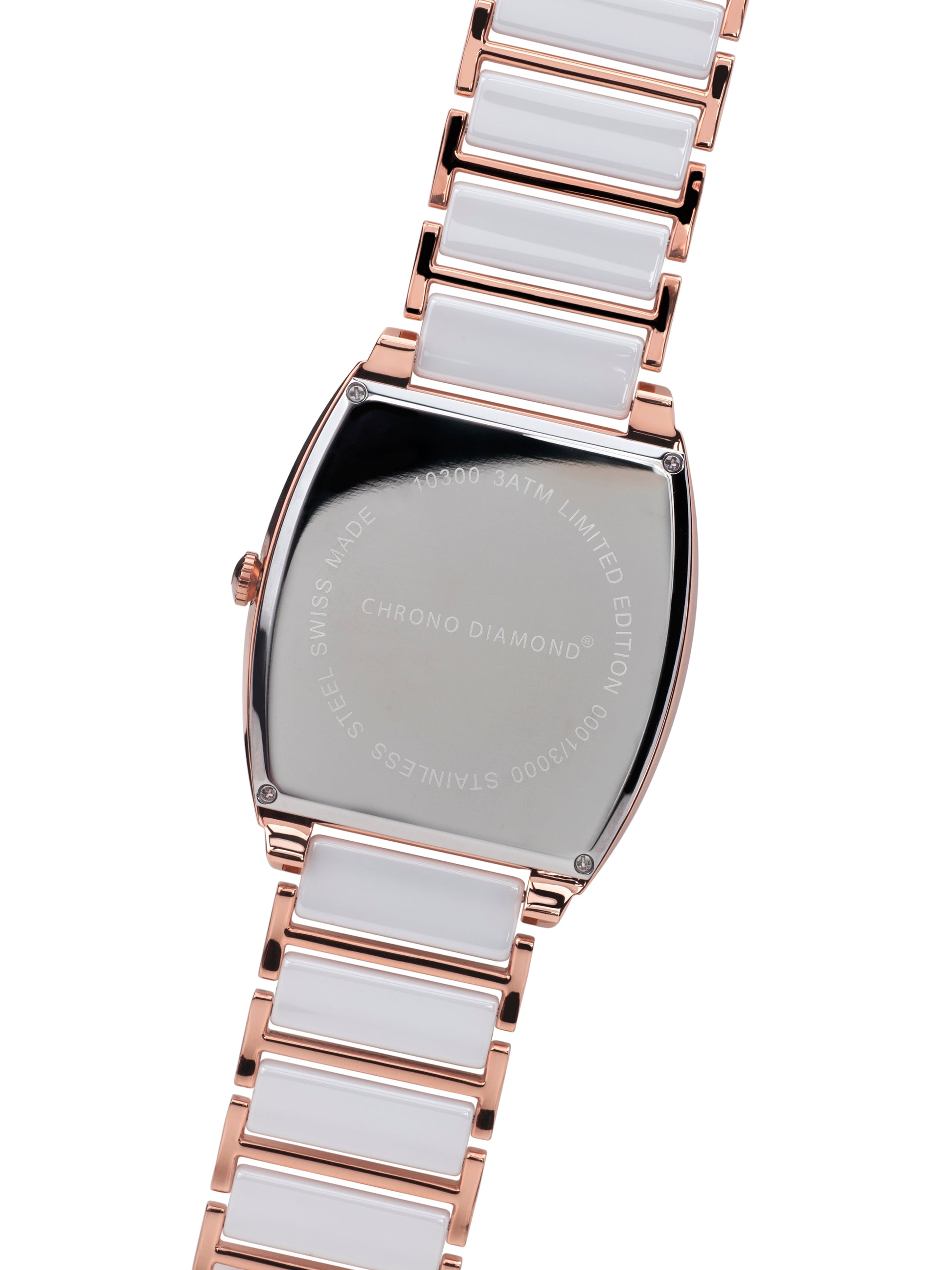 Automatic watches — Leandro — Chrono Diamond — rosegold IP ceramic white