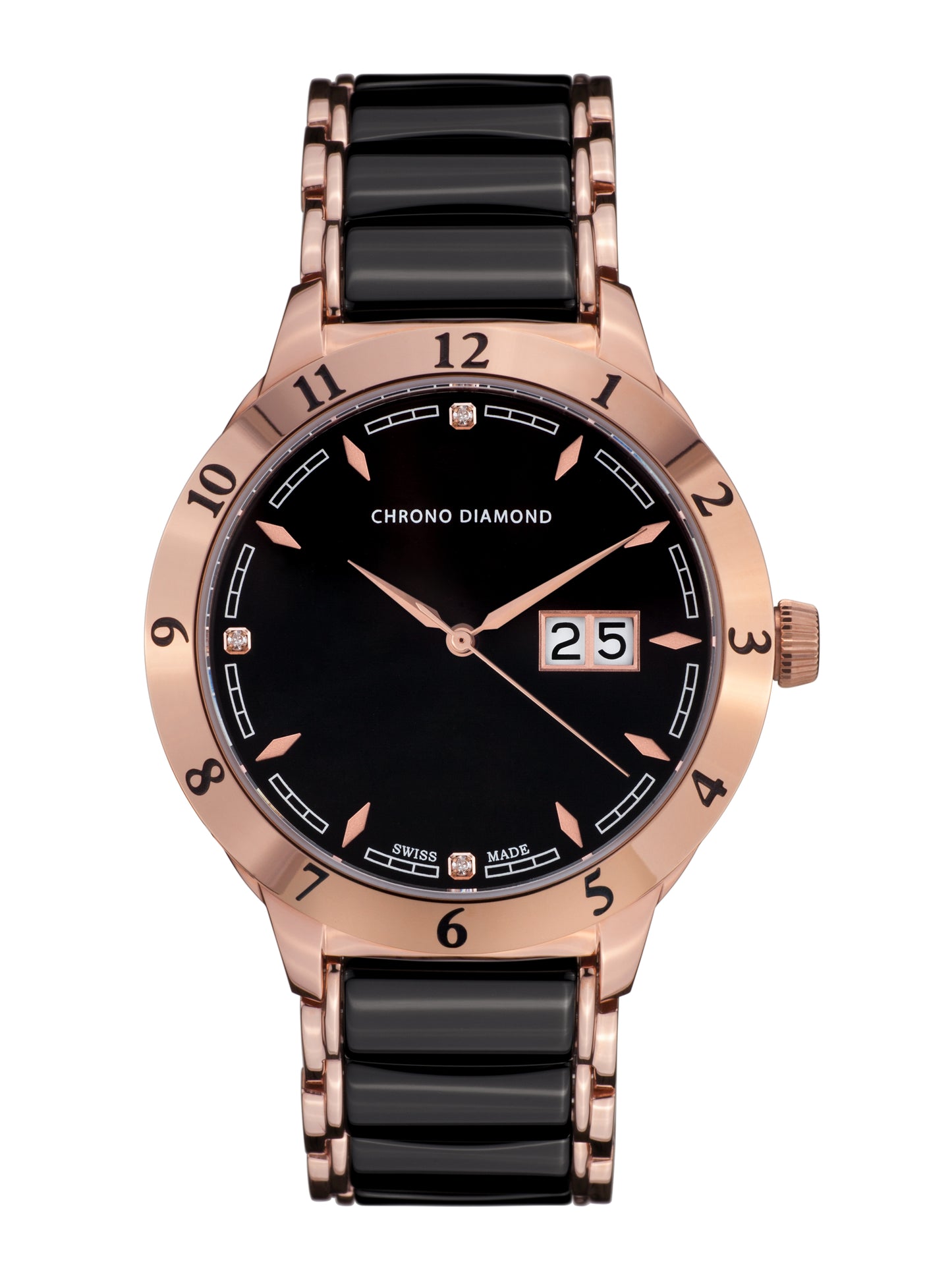 Automatic watches — Thyrso — Chrono Diamond — rosegold IP ceramic black
