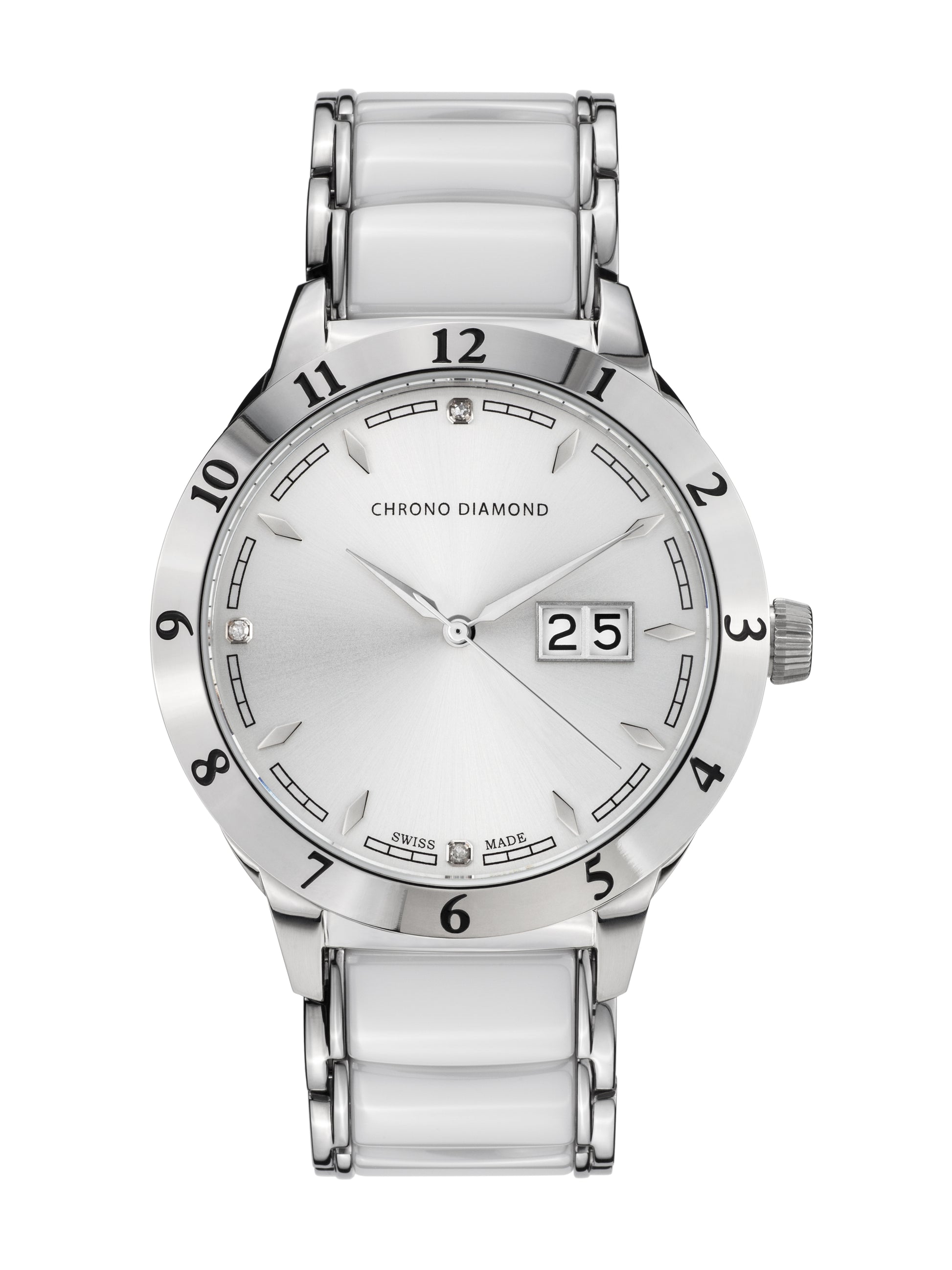 Automatic watches — Thyrso — Chrono Diamond — steel ceramic white