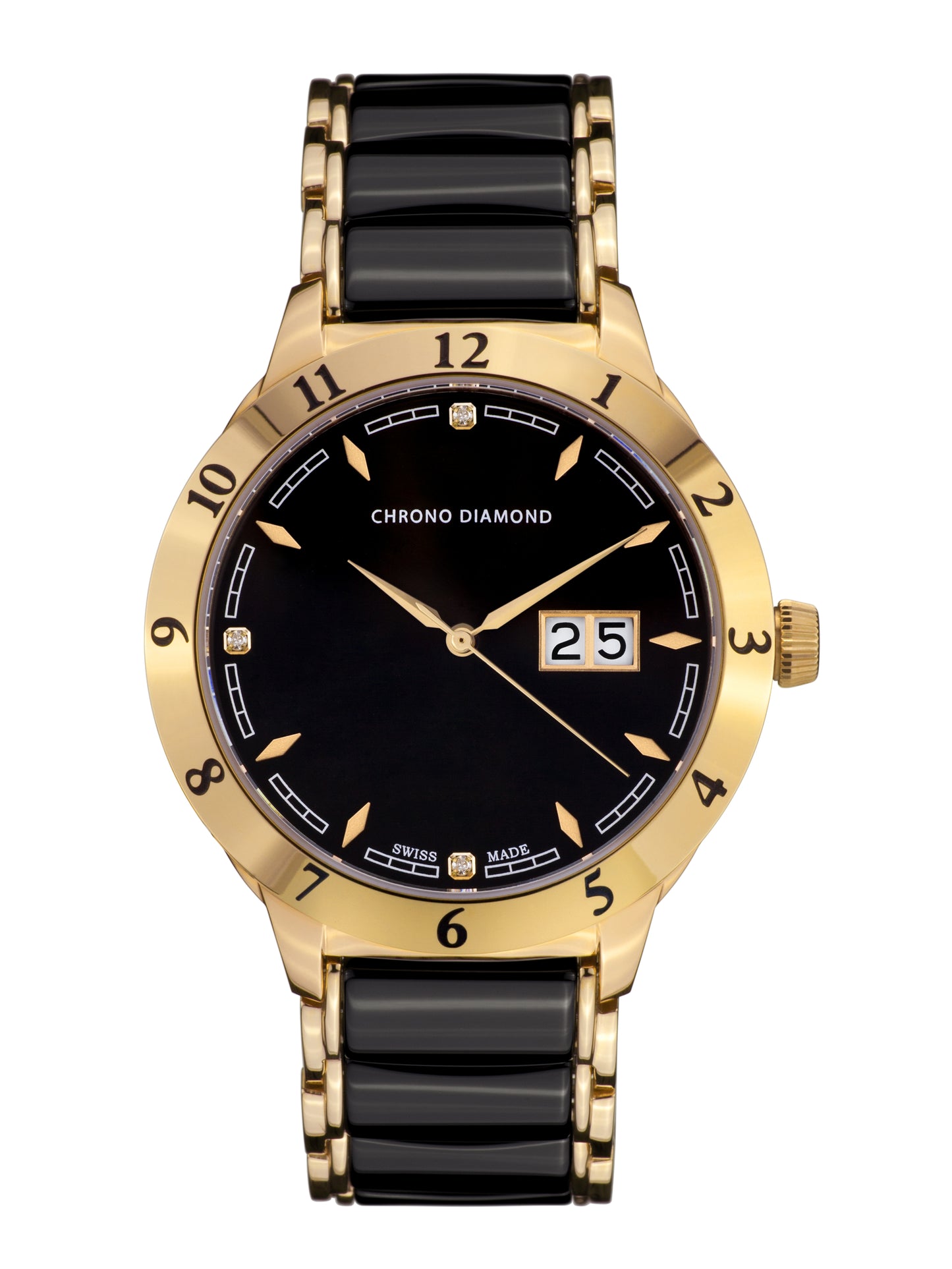 Automatic watches — Thyrso — Chrono Diamond — gold IP ceramic black