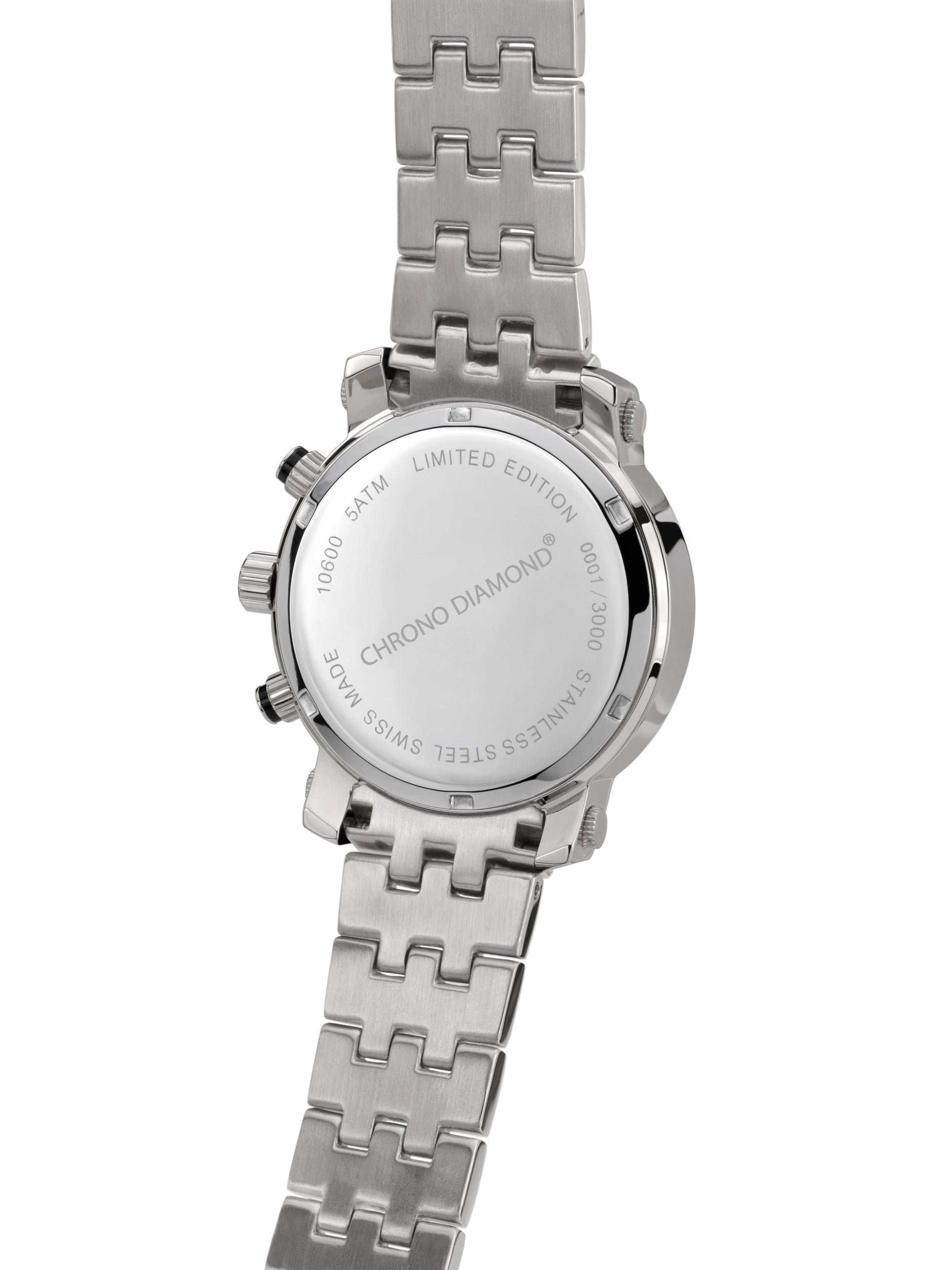 Automatic watches — Nestor — Chrono Diamond — steel silver