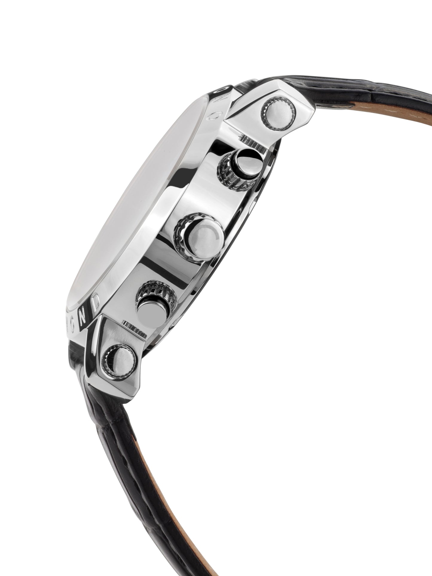 Automatic watches — Nestor — Chrono Diamond — steel black leather