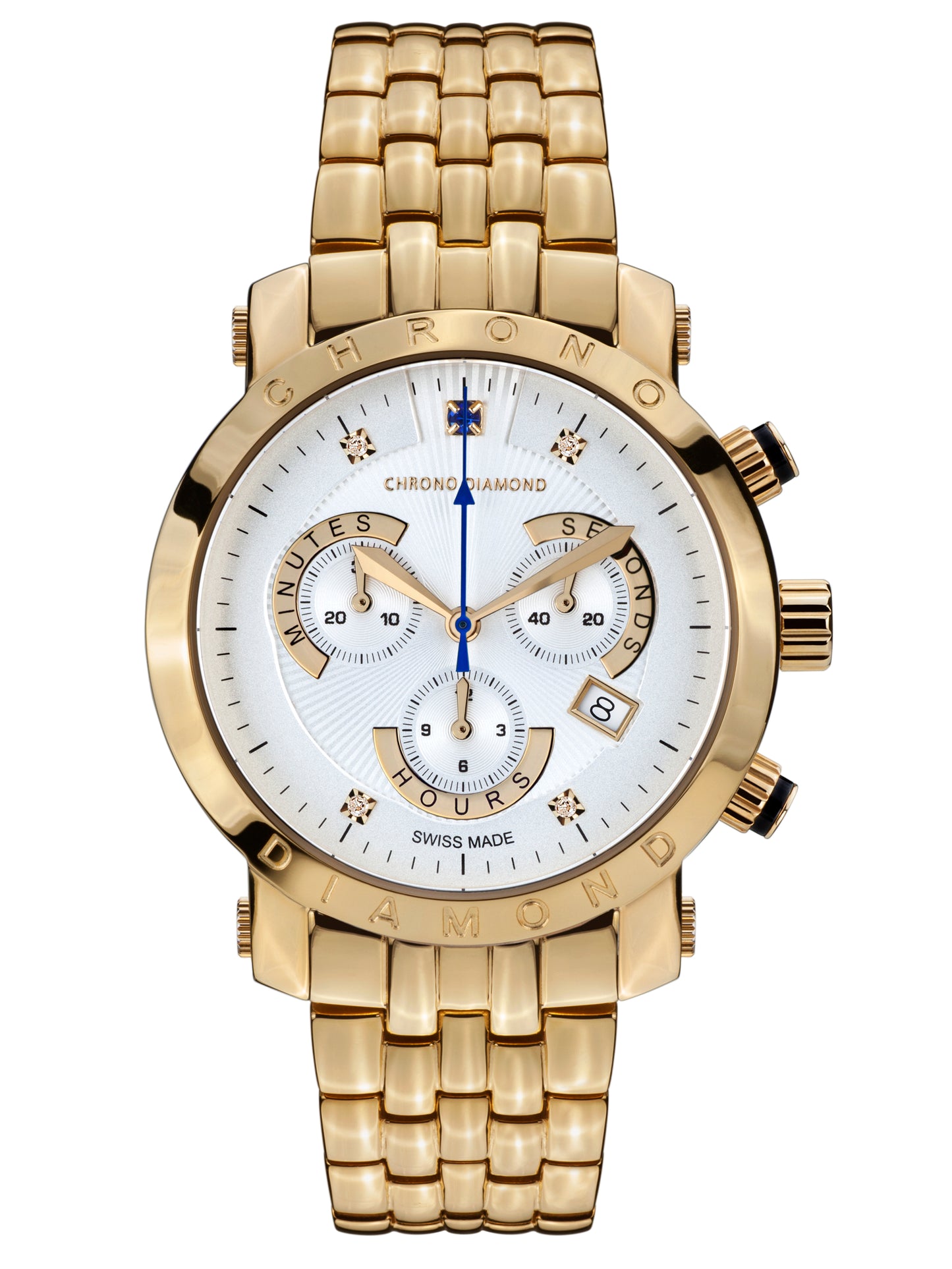 Automatic watches — Nestor — Chrono Diamond — gold IP silver
