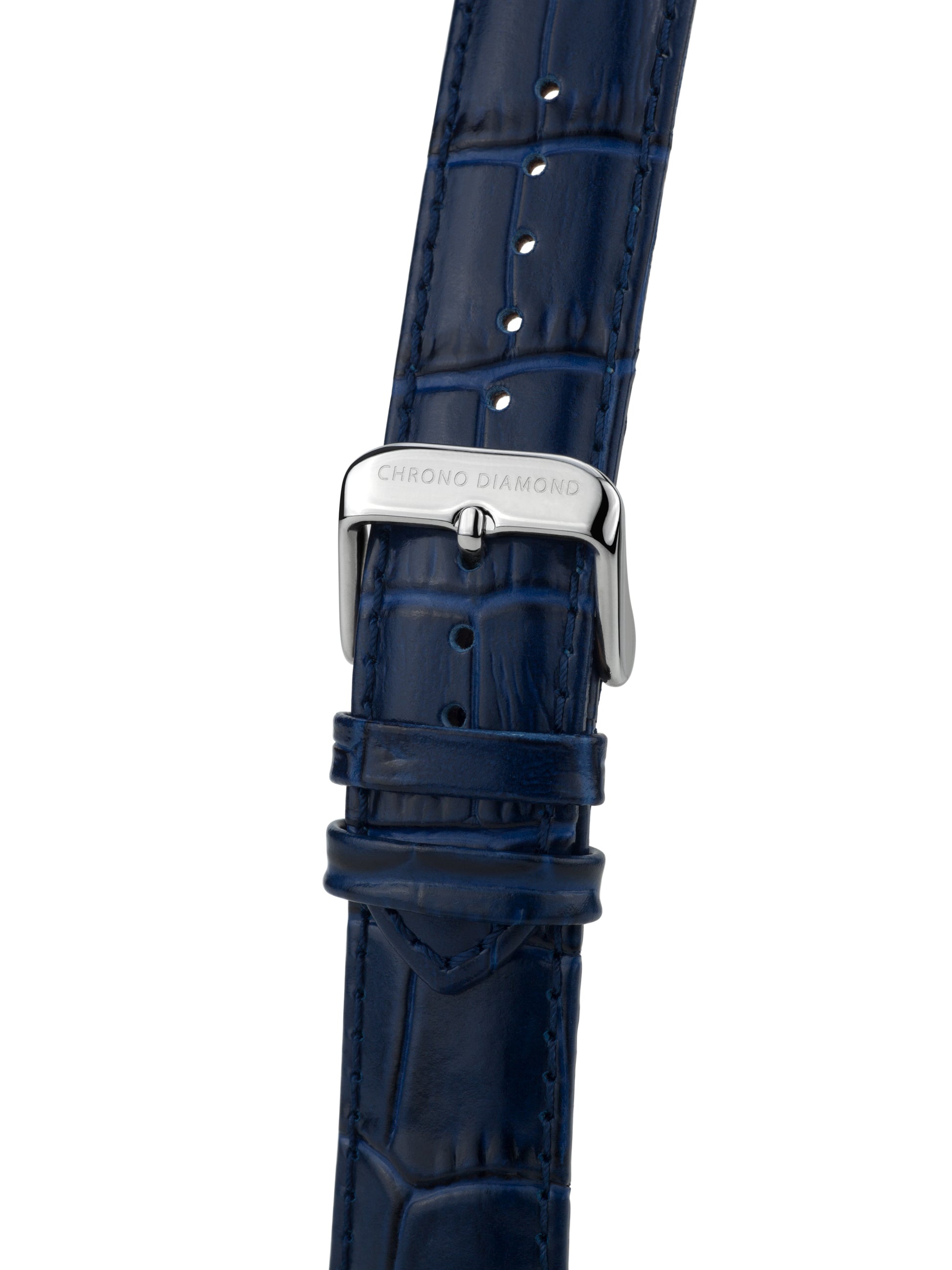 Automatic watches — Nestor — Chrono Diamond — steel blue leather