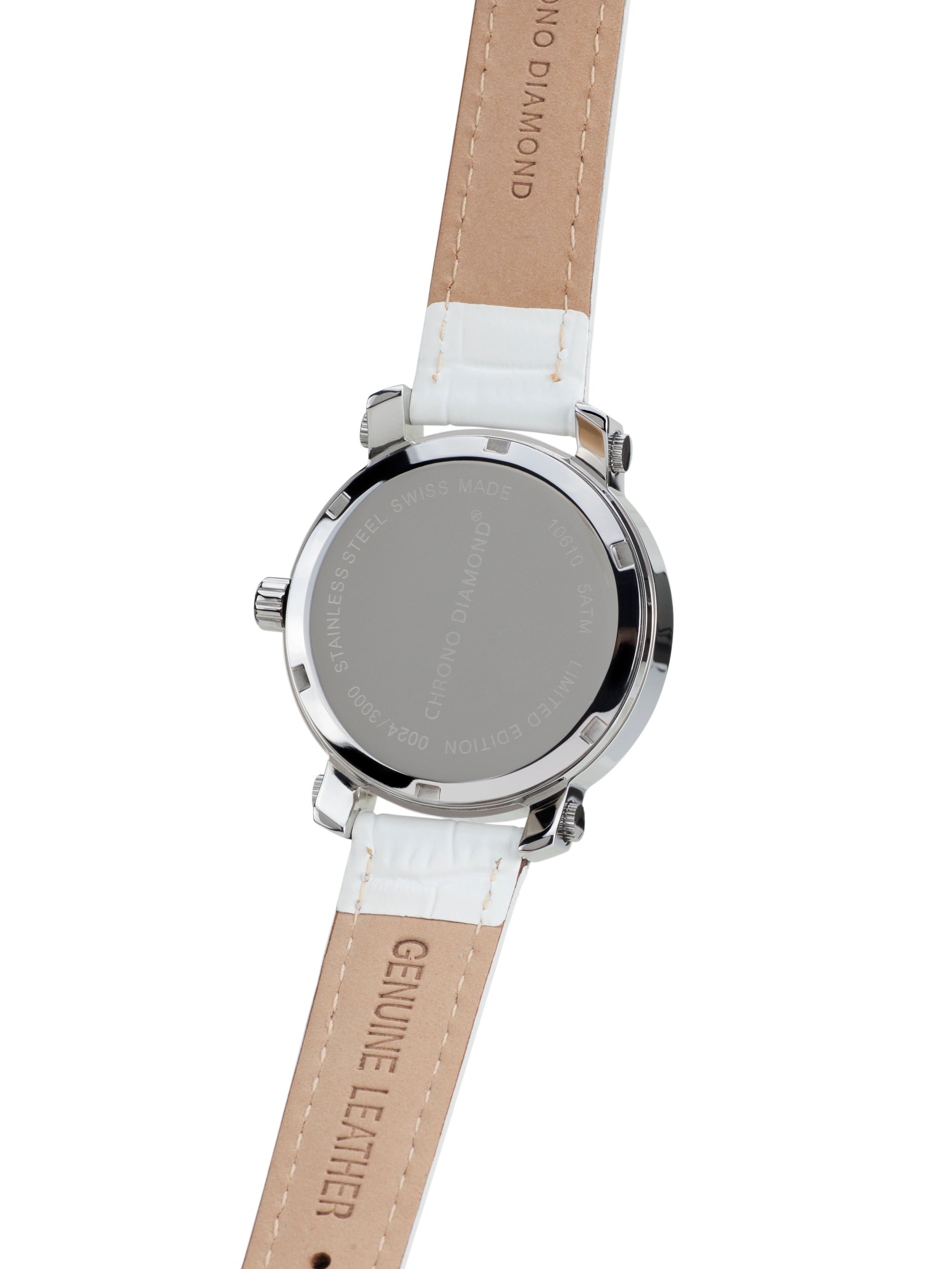 Automatic watches — Nesta — Chrono Diamond — steel silver leather