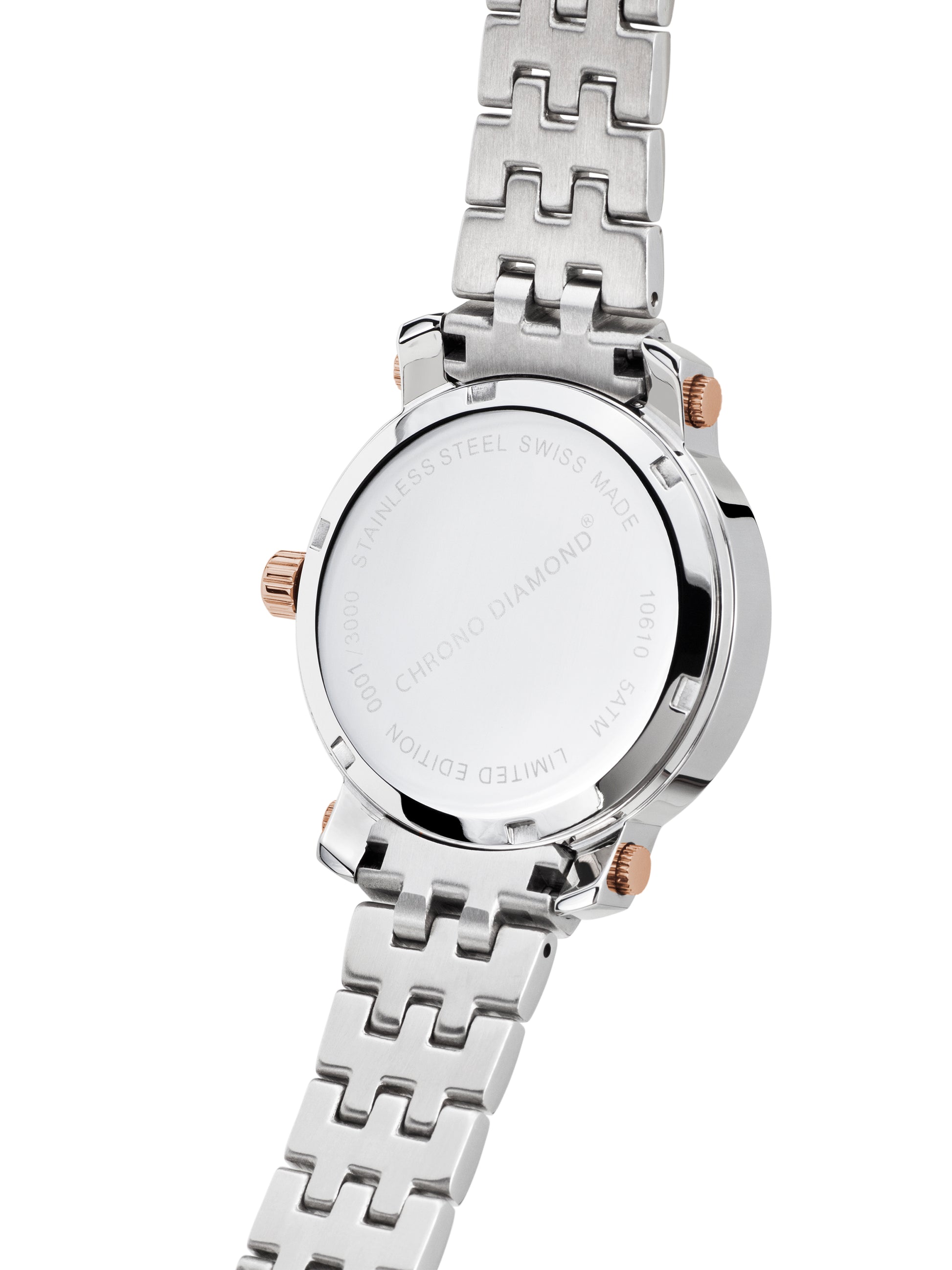 Automatic watches — Nesta — Chrono Diamond — Two Tone steel rosegold IP silver