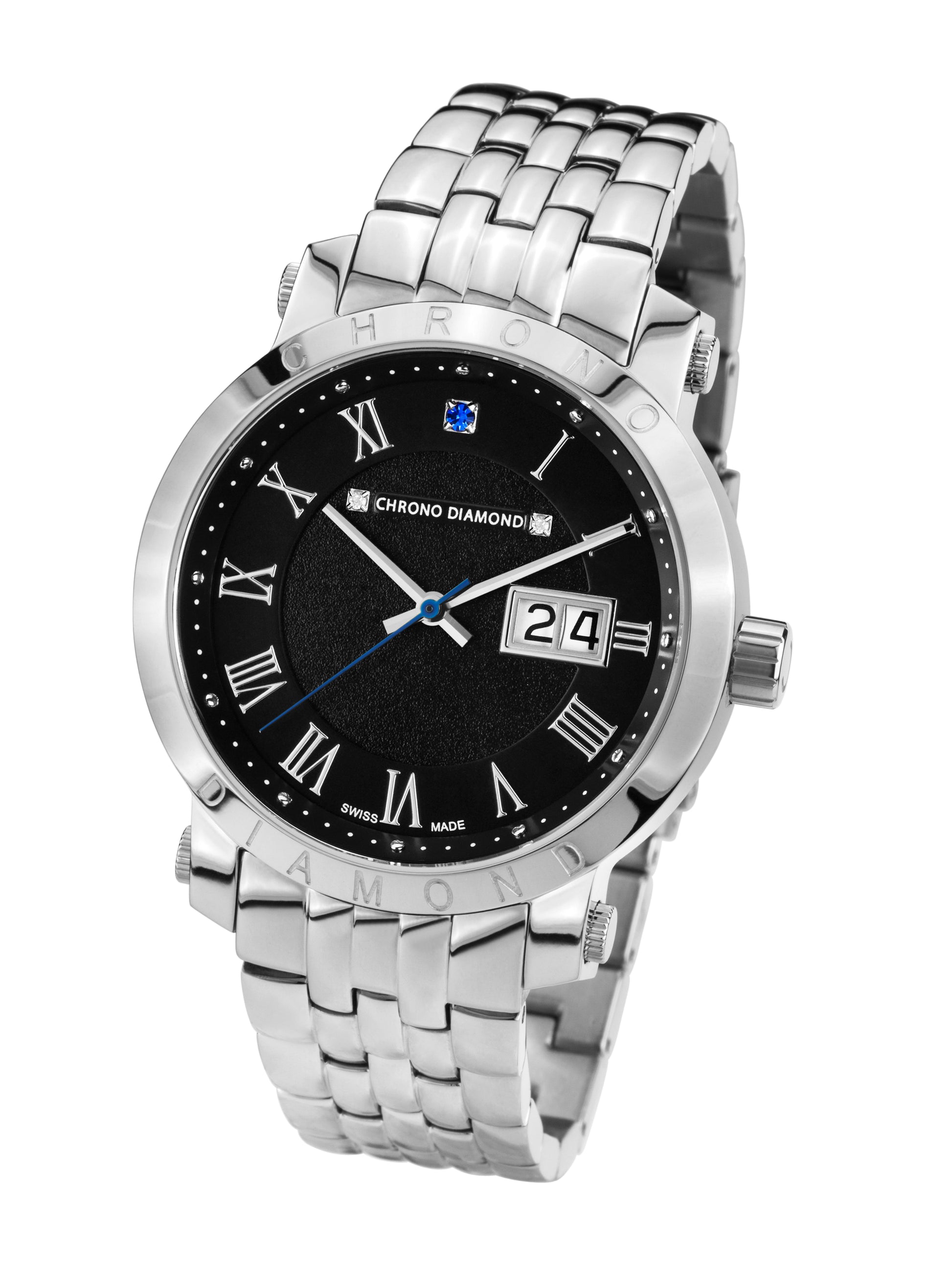 Automatic watches — Nestorius — Chrono Diamond — steel black