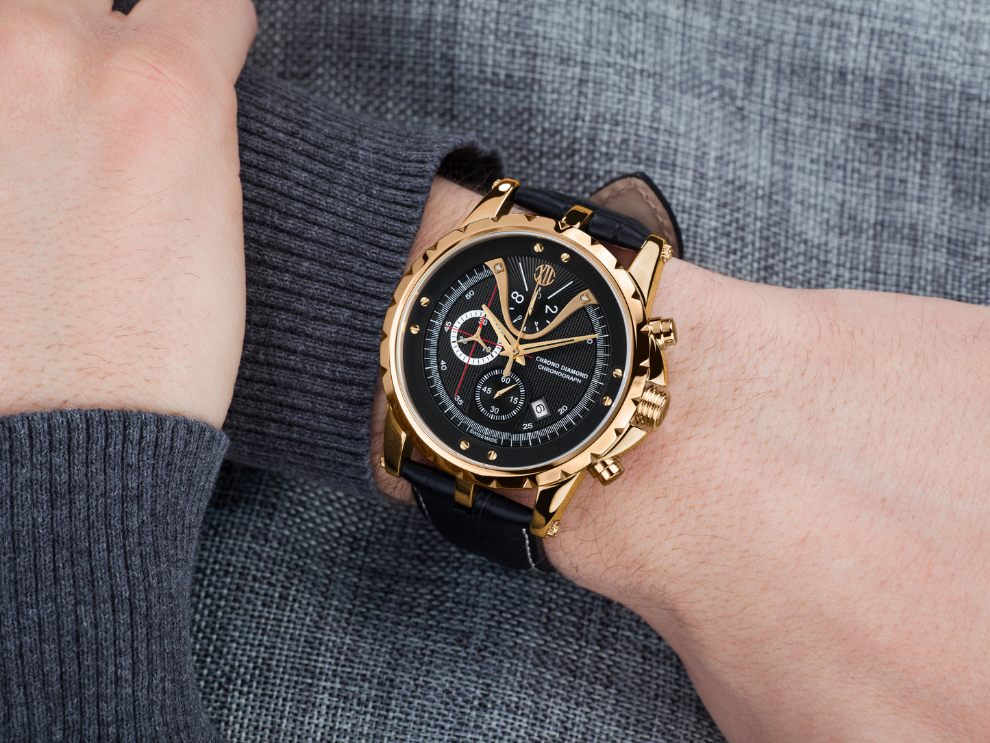 Automatic watches — Furia — Chrono Diamond — gold IP black