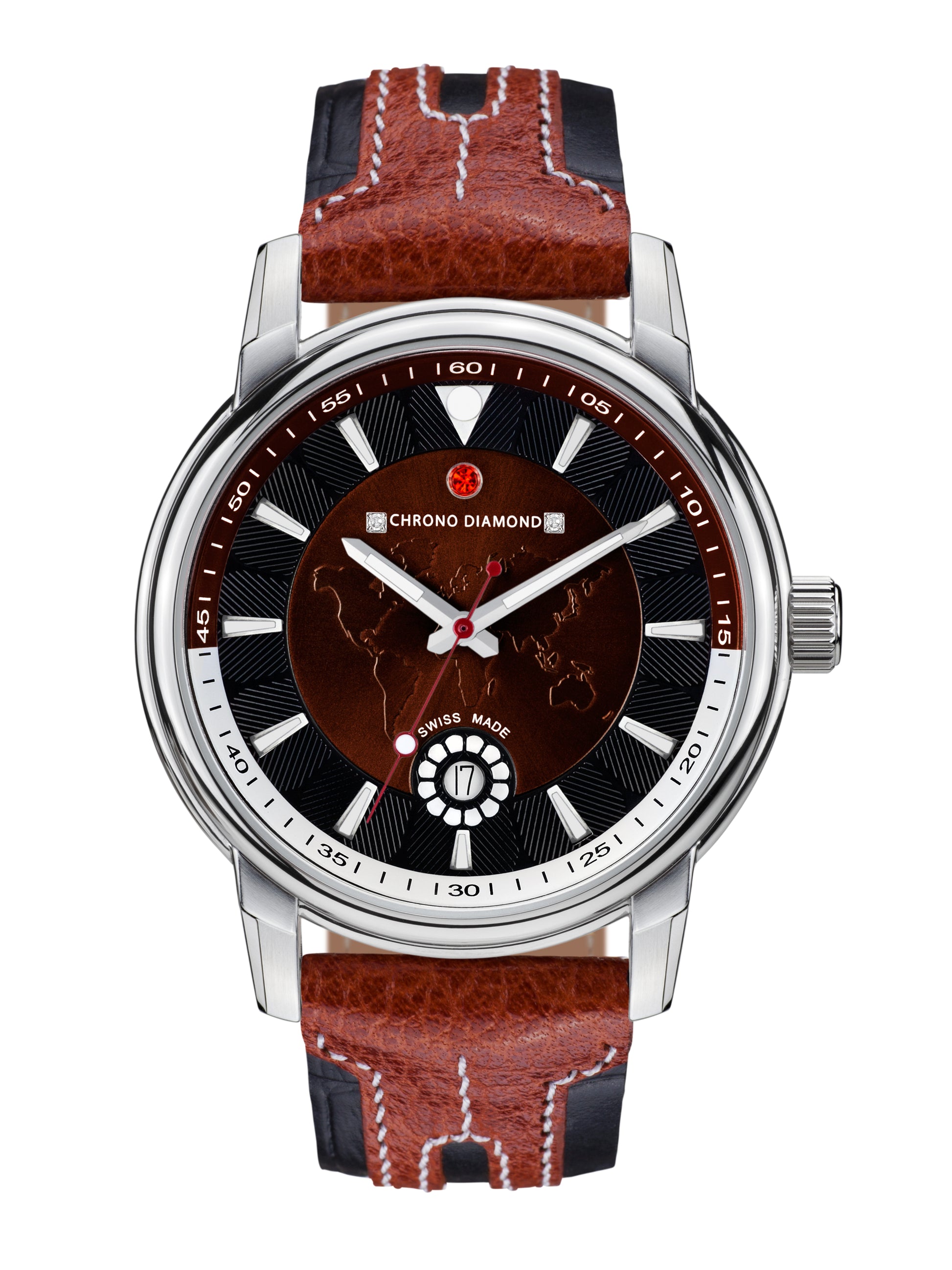 Automatic watches — Nereus — Chrono Diamond — brown