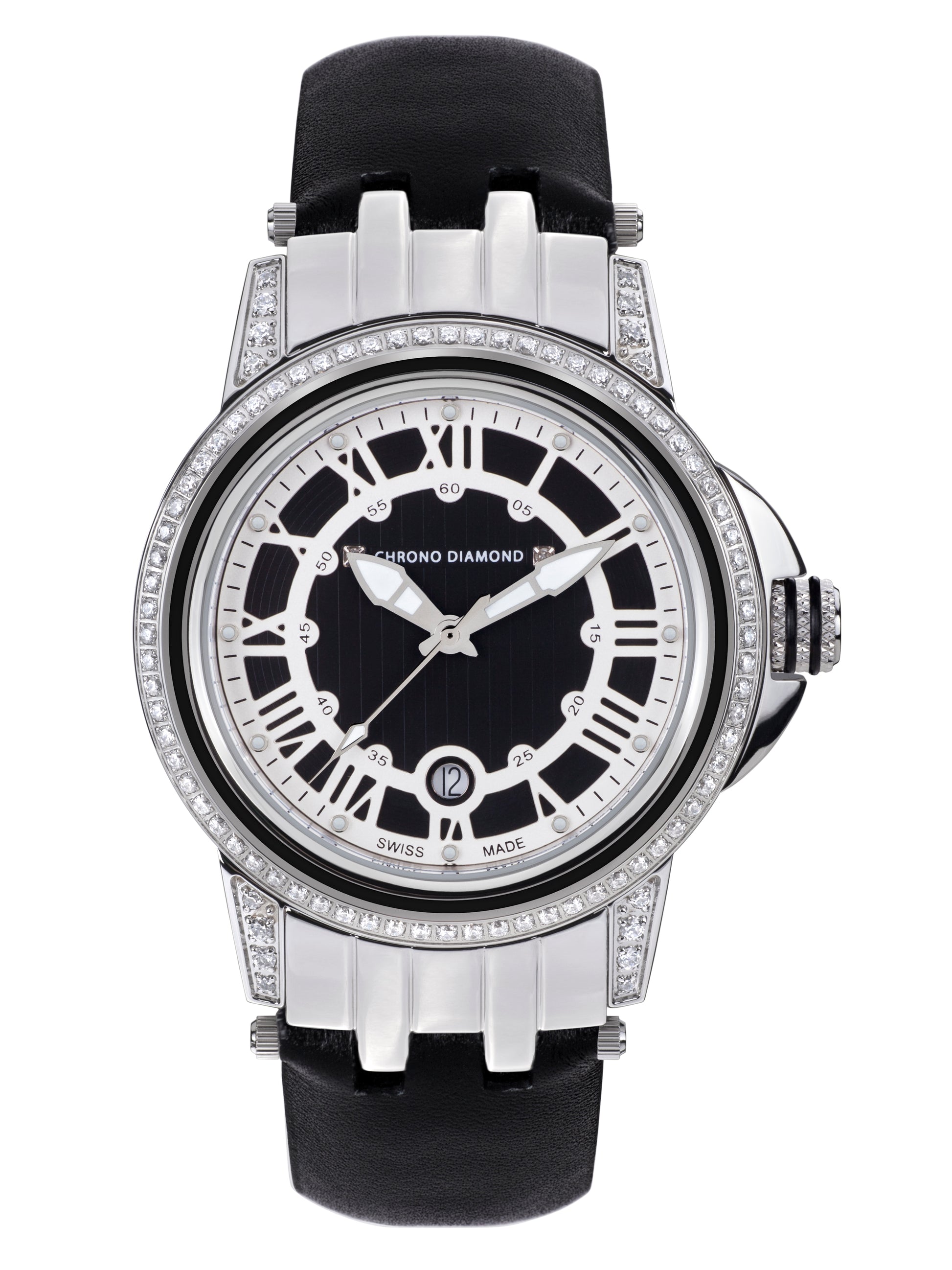 Automatic watches — Dionne — Chrono Diamond — steel black