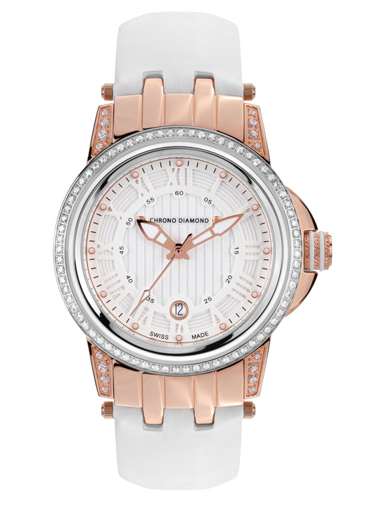 Automatic watches — Dionne — Chrono Diamond — rosegold IP white
