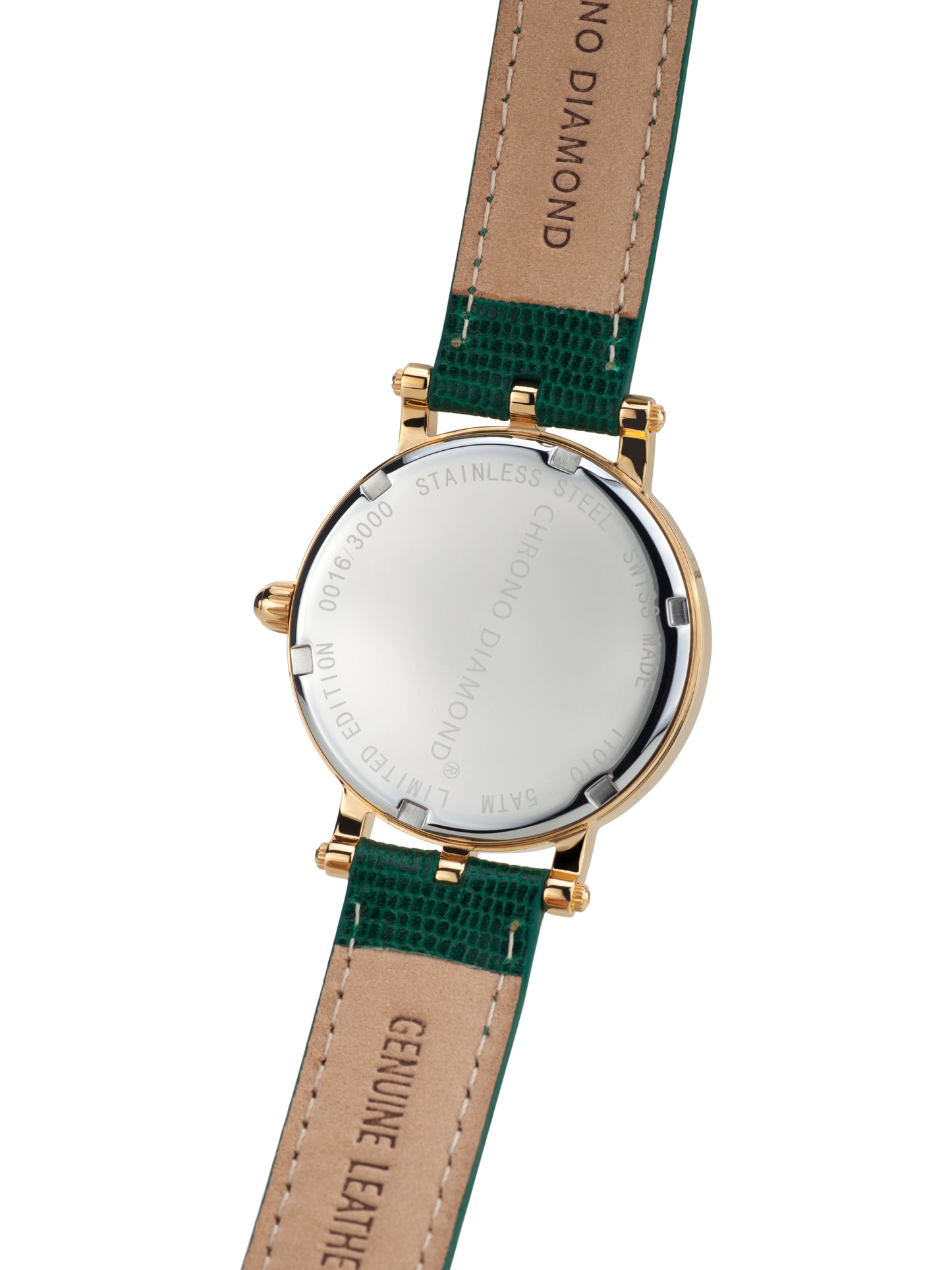Automatic watches — Ariadne — Chrono Diamond — gold IP silver green
