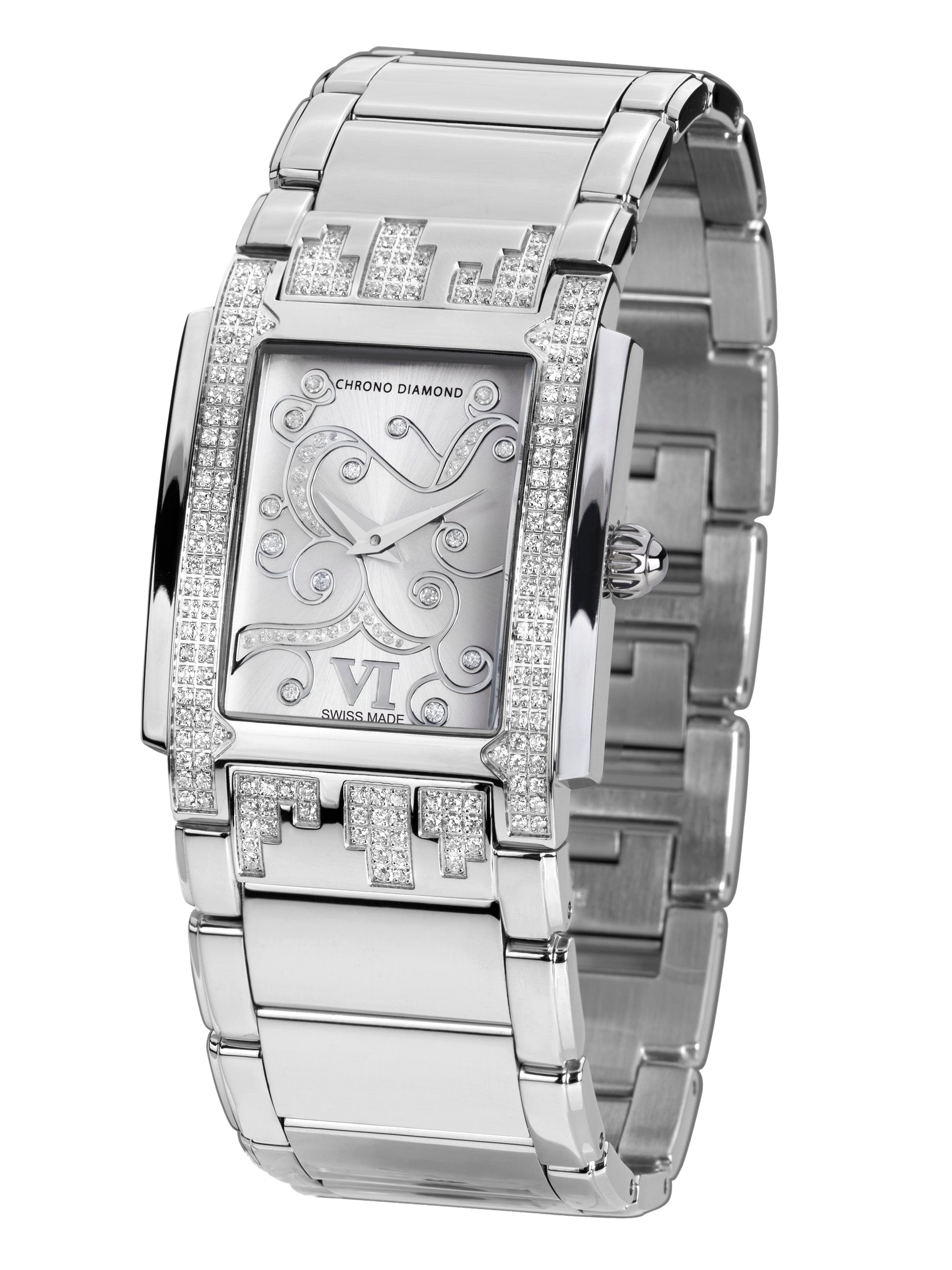 Automatic watches — Lenya — Chrono Diamond — steel silver