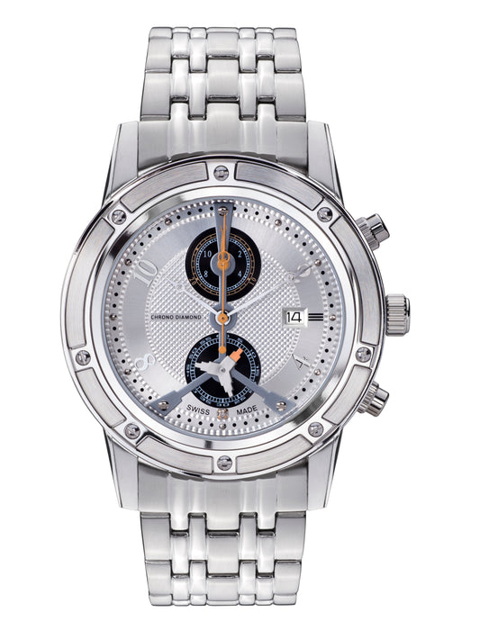 Automatic watches — Achilles — Chrono Diamond — steel silver