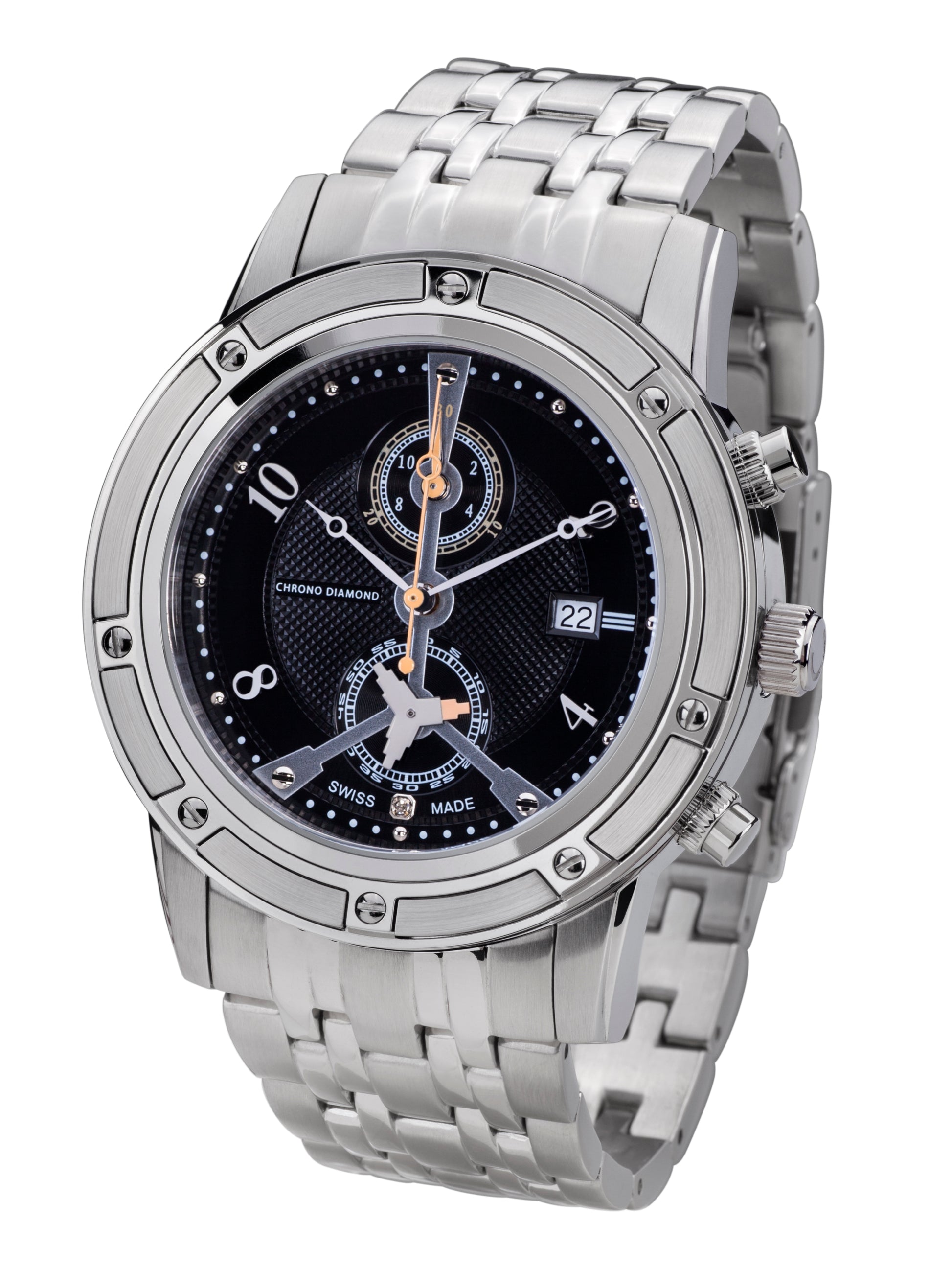 Automatic watches — Achilles — Chrono Diamond — steel black