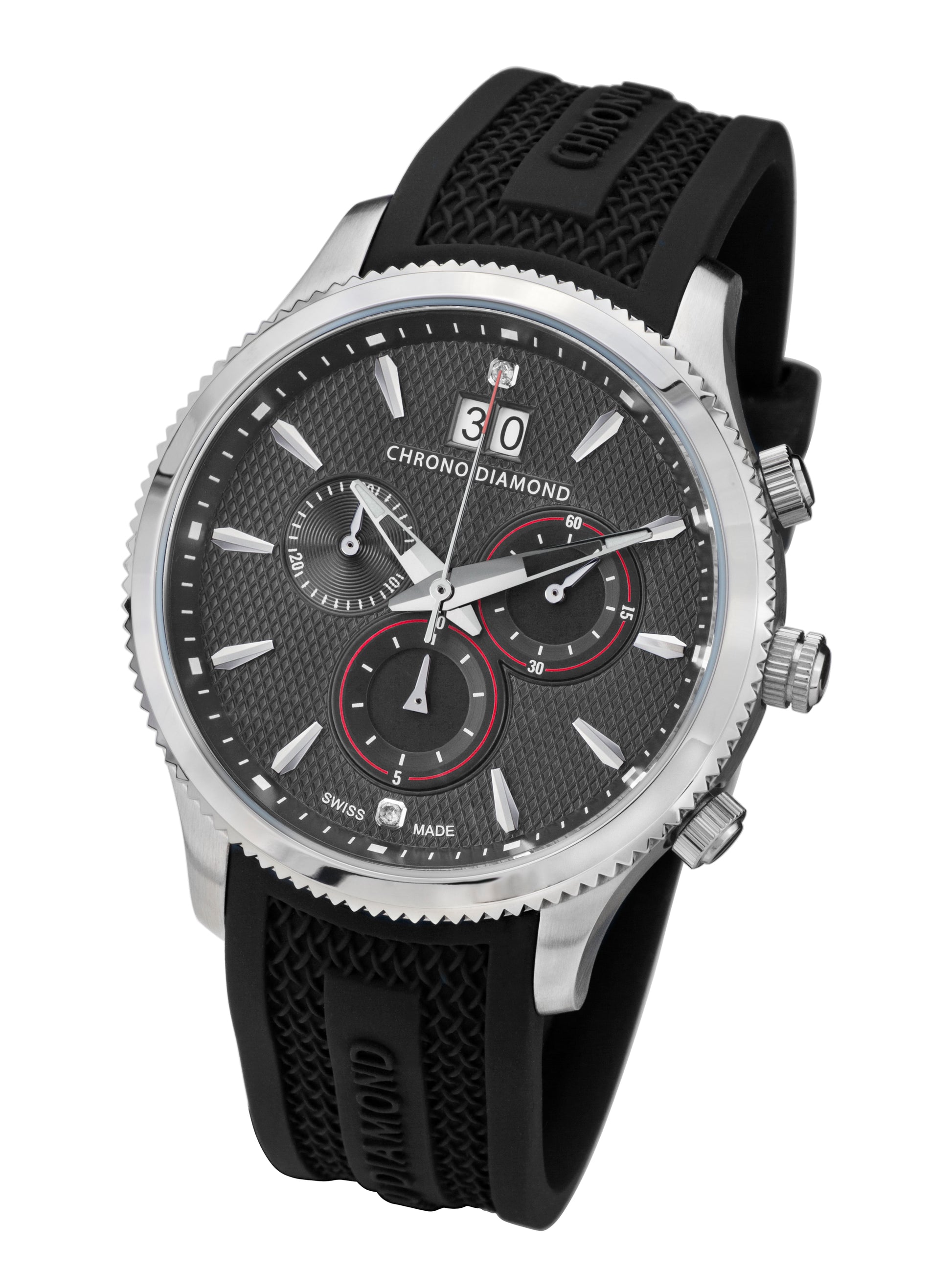 Automatic watches — Okeanos — Chrono Diamond — steel grey