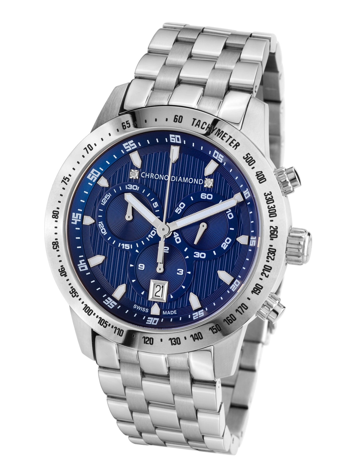 Automatic watches — Theseus — Chrono Diamond — Stahl Blau