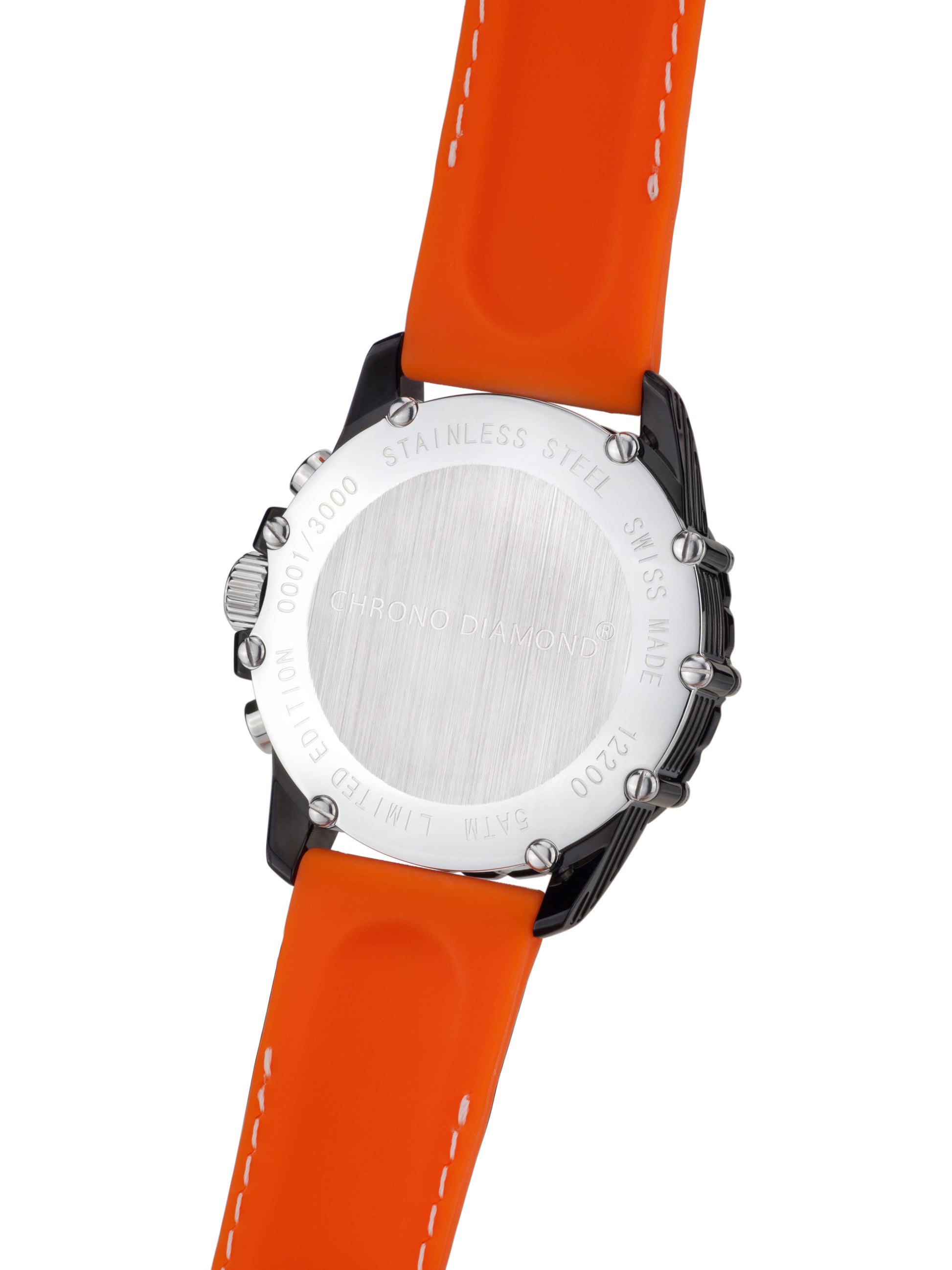 Automatic watches — Neelos — Chrono Diamond — black IP orange