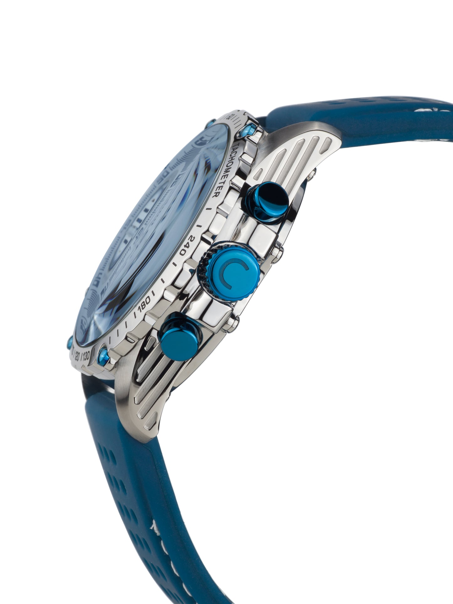 Automatic watches — Neelos — Chrono Diamond — steel blue
