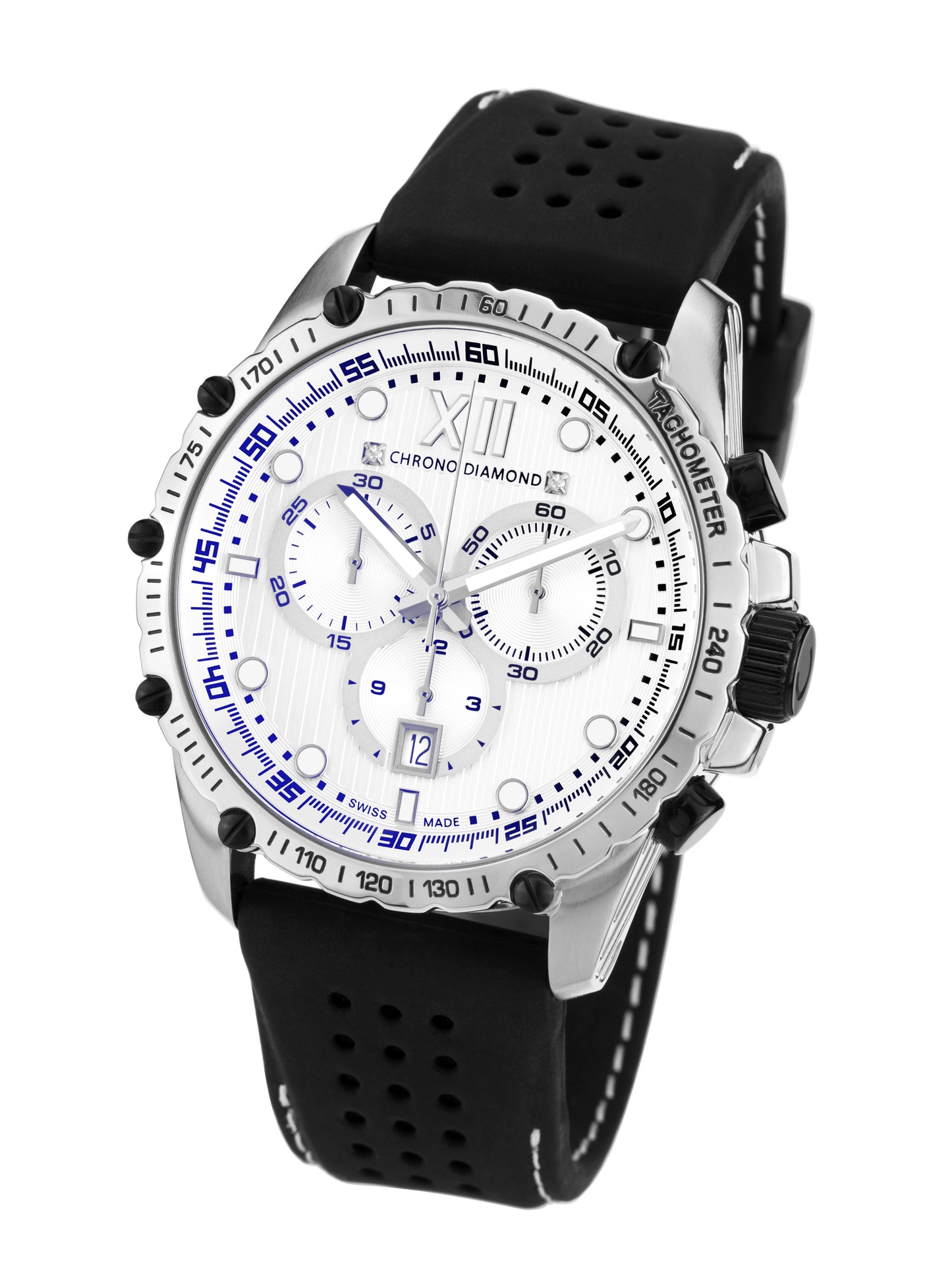 Automatic watches — Neelos — Chrono Diamond — steel silver