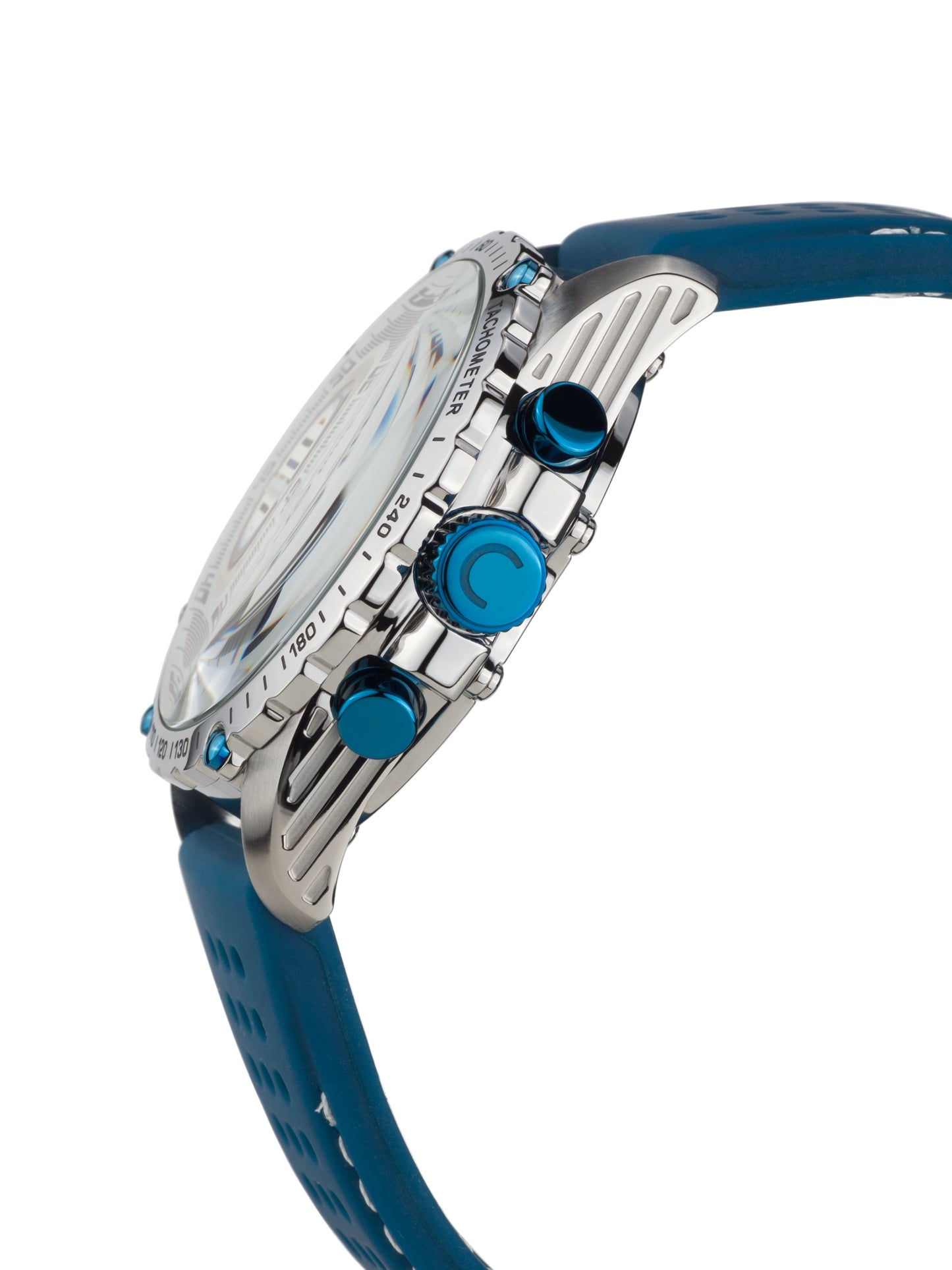 Automatic watches — Neelos — Chrono Diamond — steel silver blue