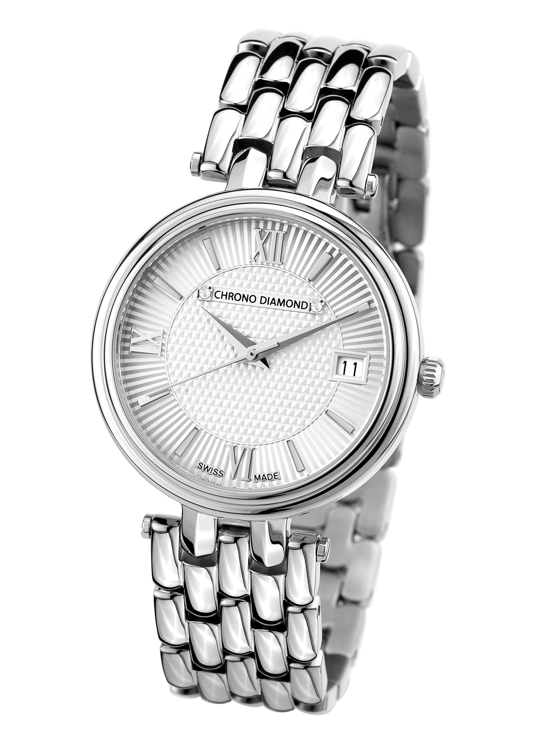 Automatic watches — Kyrene — Chrono Diamond — steel silver