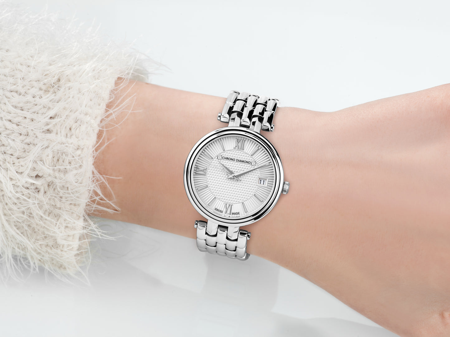 Automatic watches — Kyrene — Chrono Diamond — steel silver