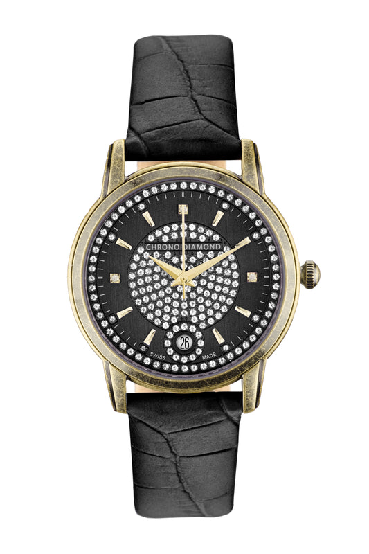 Automatic watches — Nymphe — Chrono Diamond — antique gold black