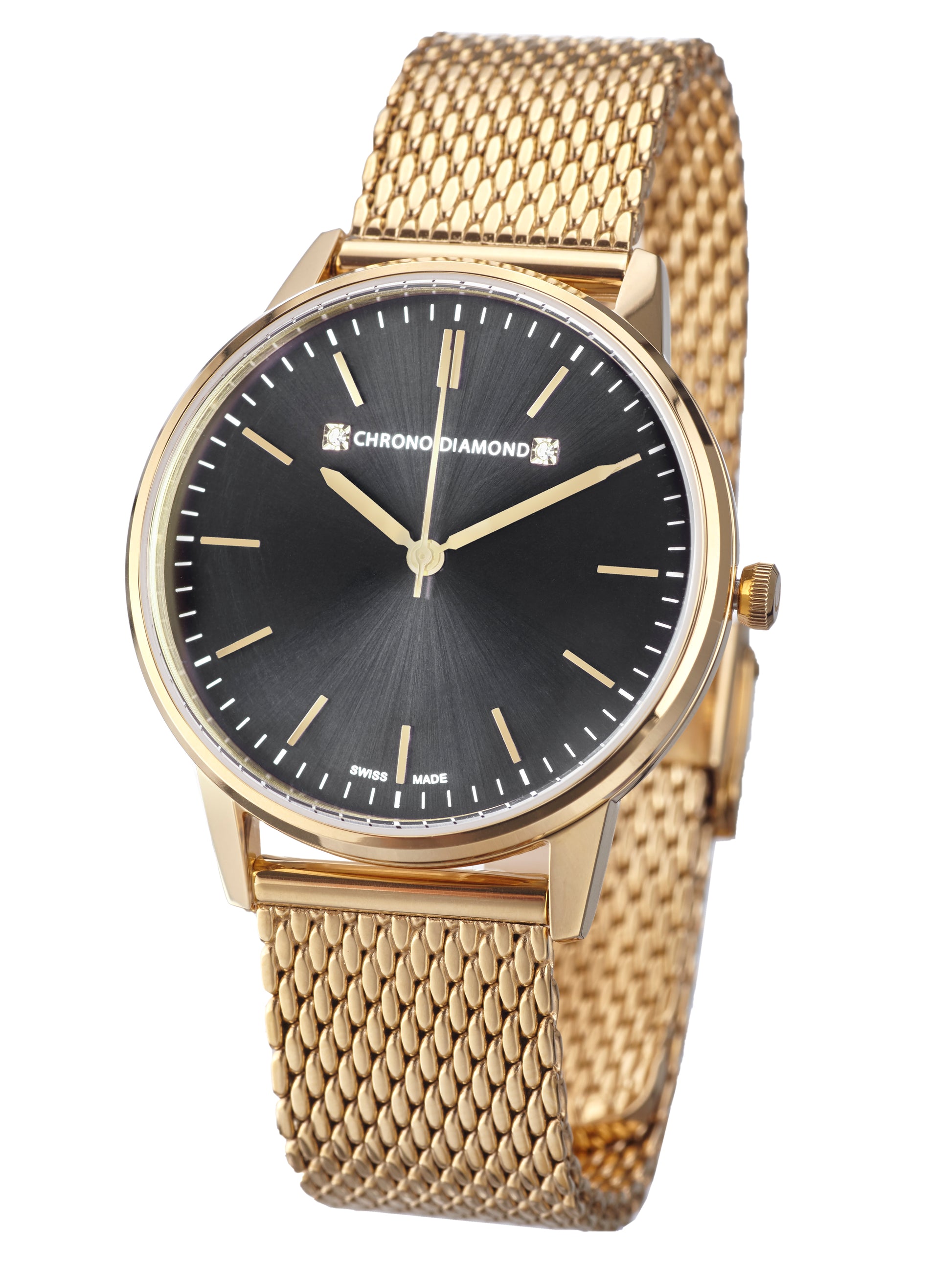 Automatic watches — Zelya — Chrono Diamond — gold IP black