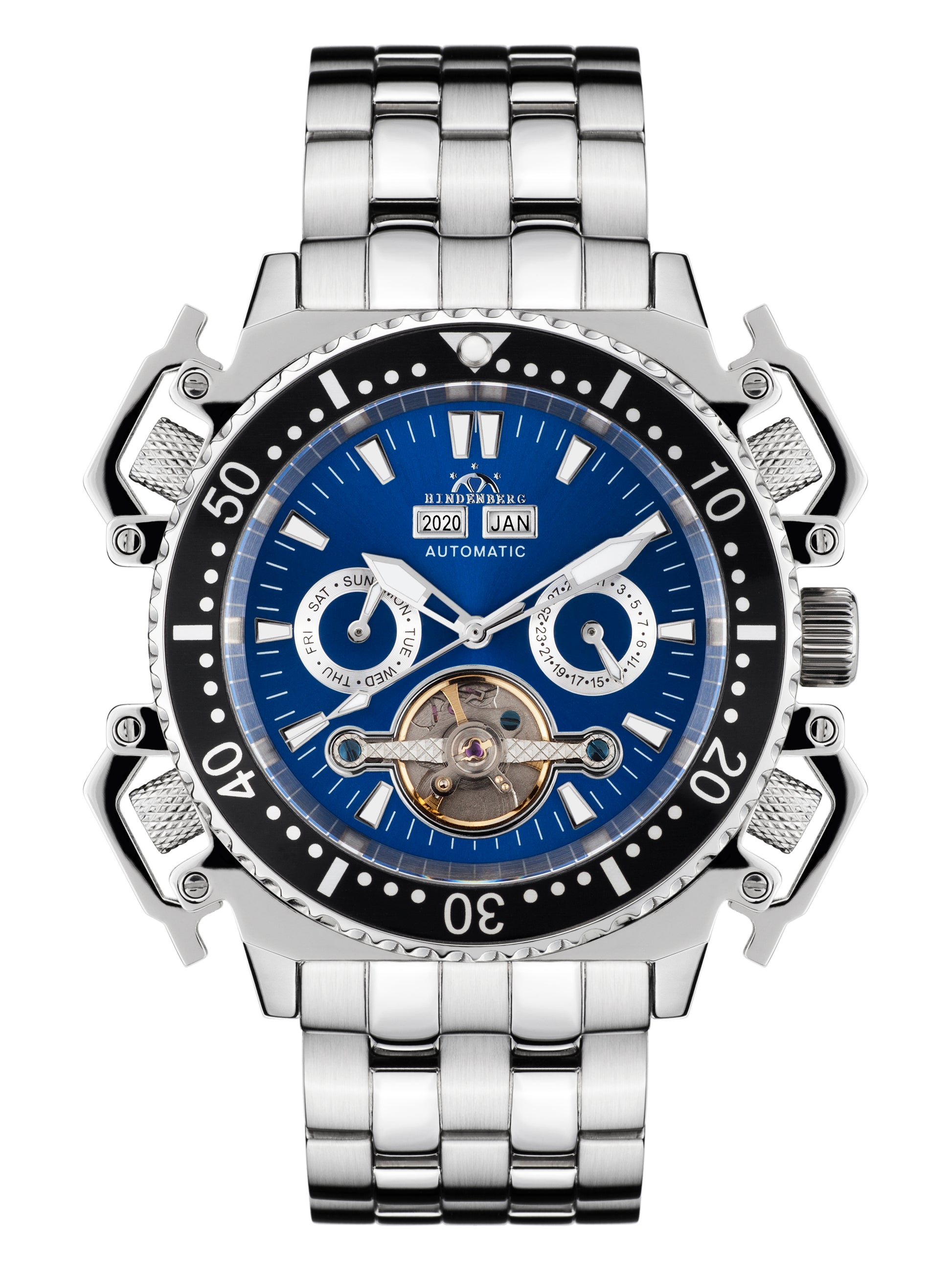 Automatic watches — Challenge II — Hindenberg — steel blue