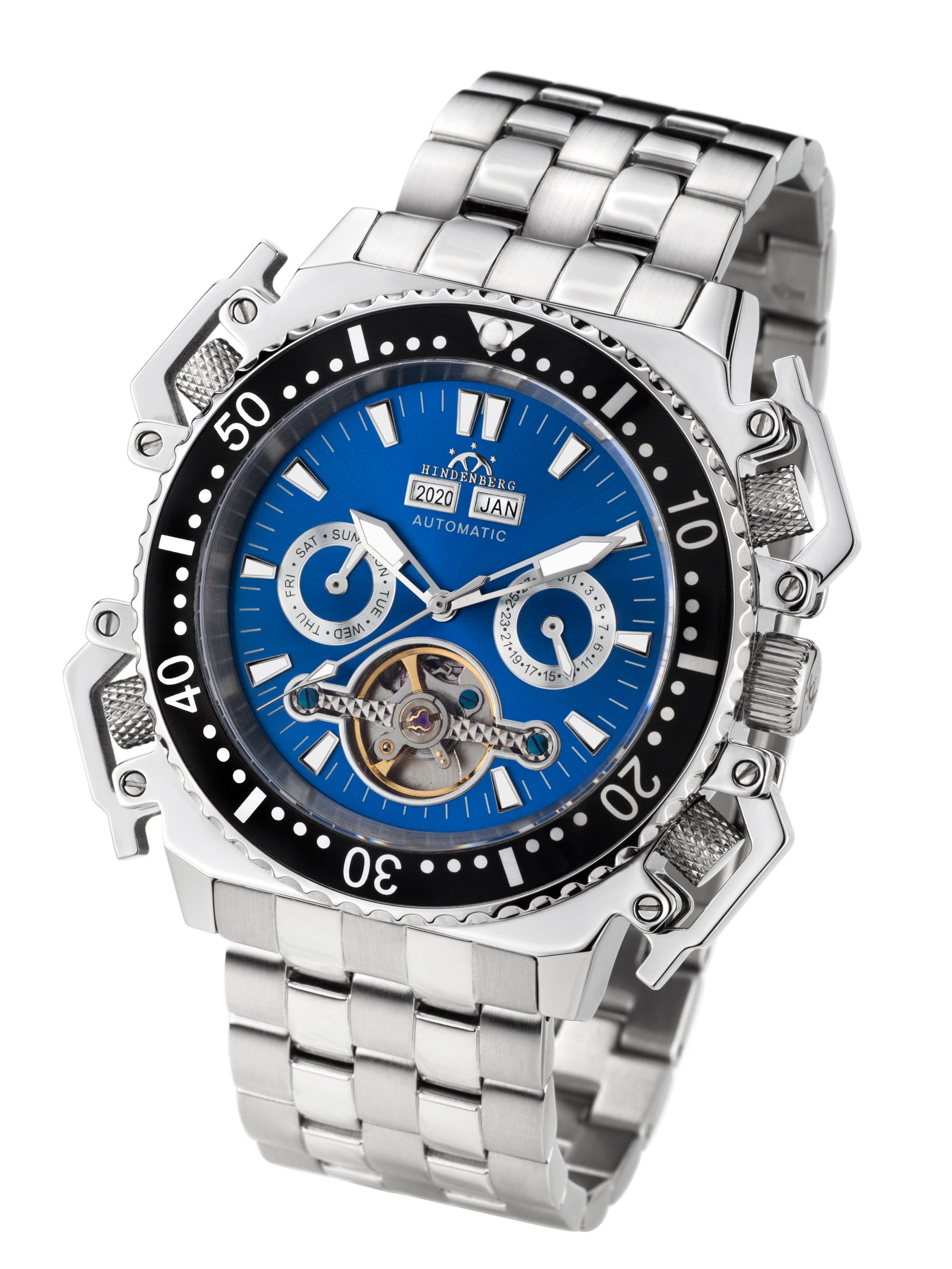 Automatic watches — Challenge II — Hindenberg — steel blue
