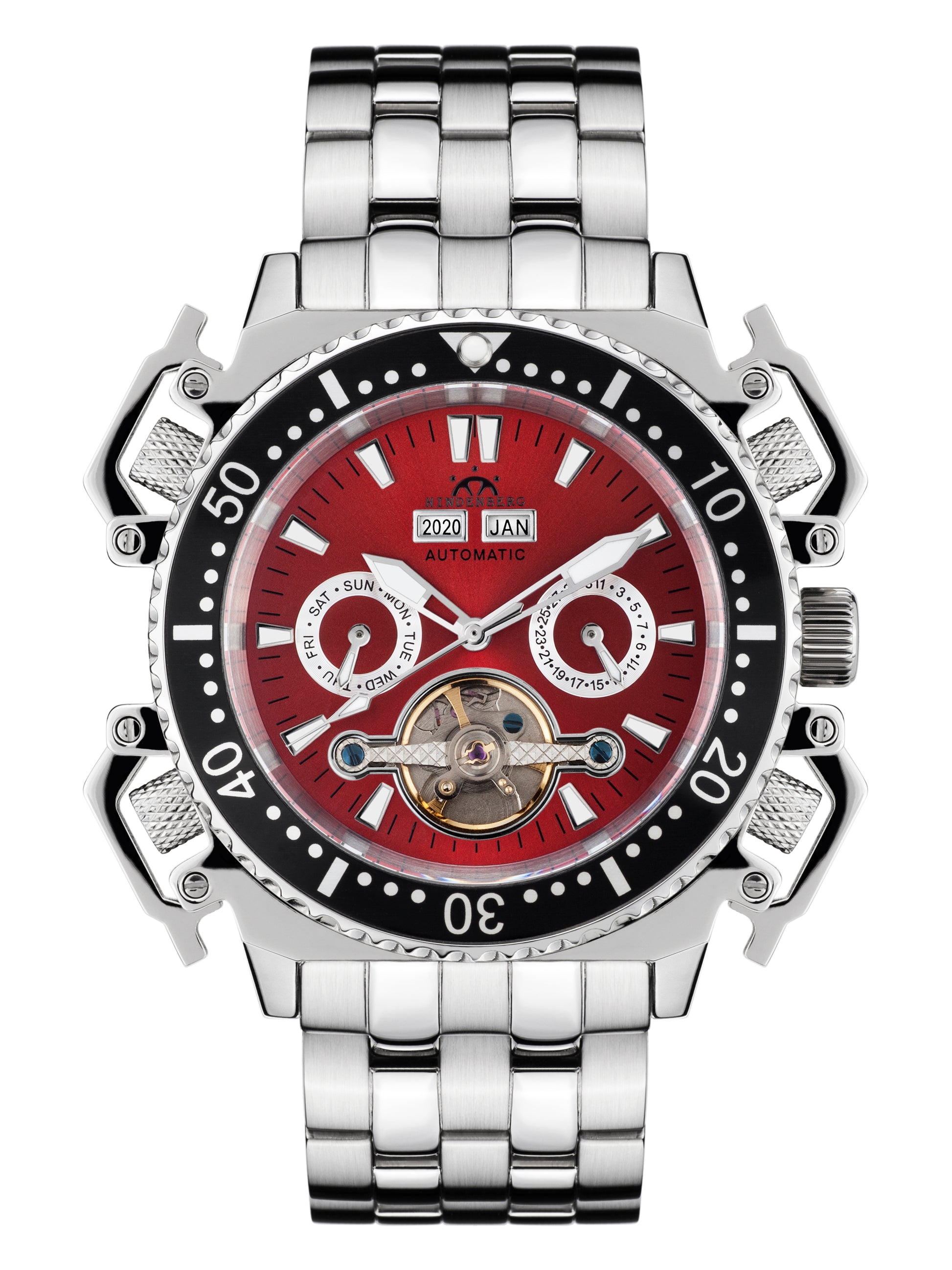 Automatic watches — Challenge II — Hindenberg — steel red