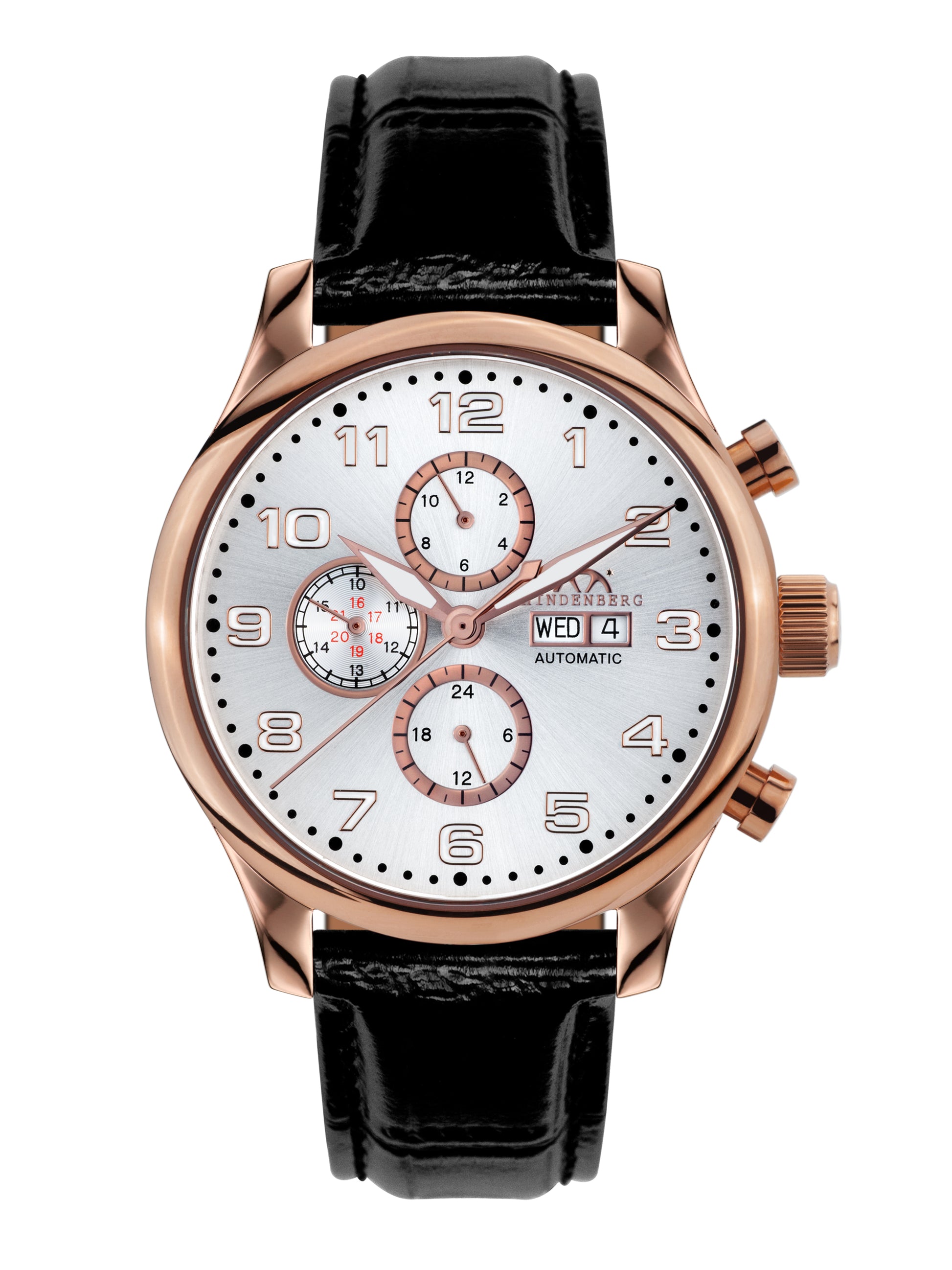 Automatic watches — Excellence — Hindenberg — rosegold silver
