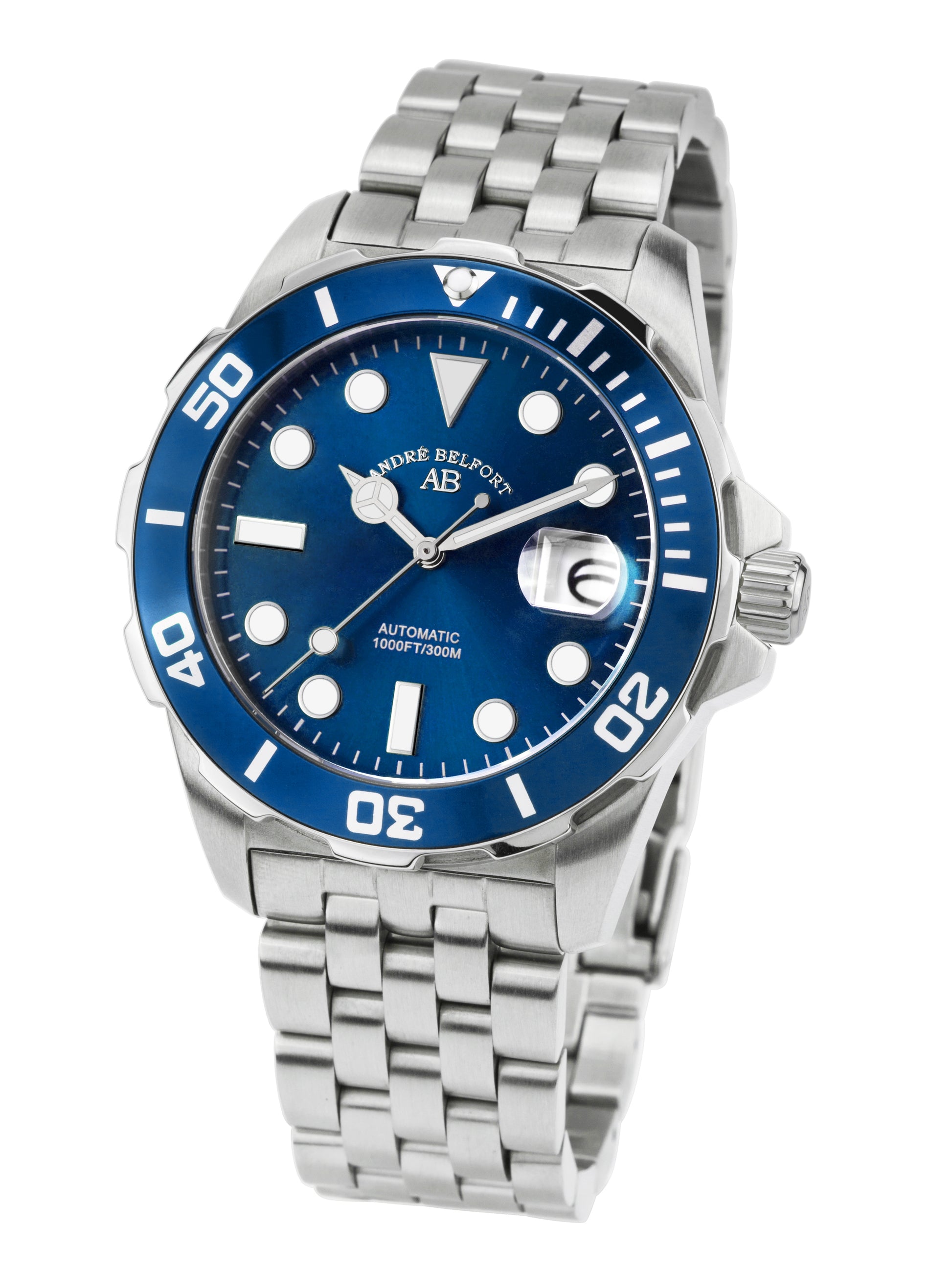 Automatic watches — Sous les mers — André Belfort — steel blue