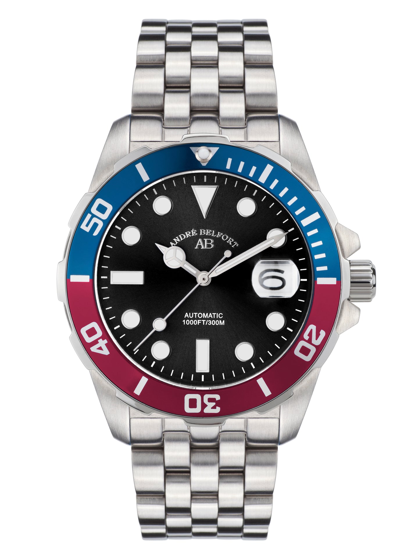 Automatic watches — Sous les mers — André Belfort — steel red-blue