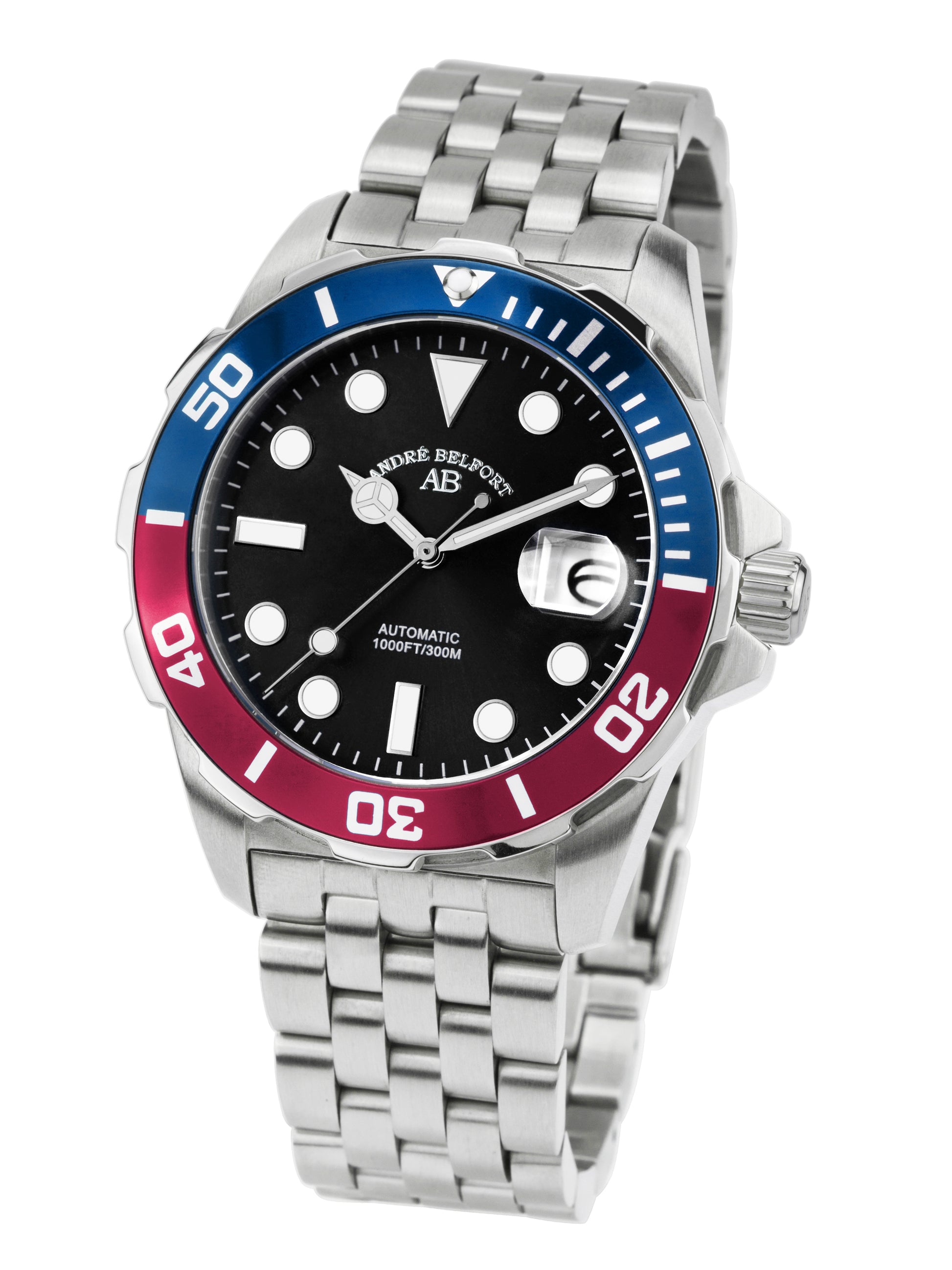 Automatic watches — Sous les mers — André Belfort — steel red-blue