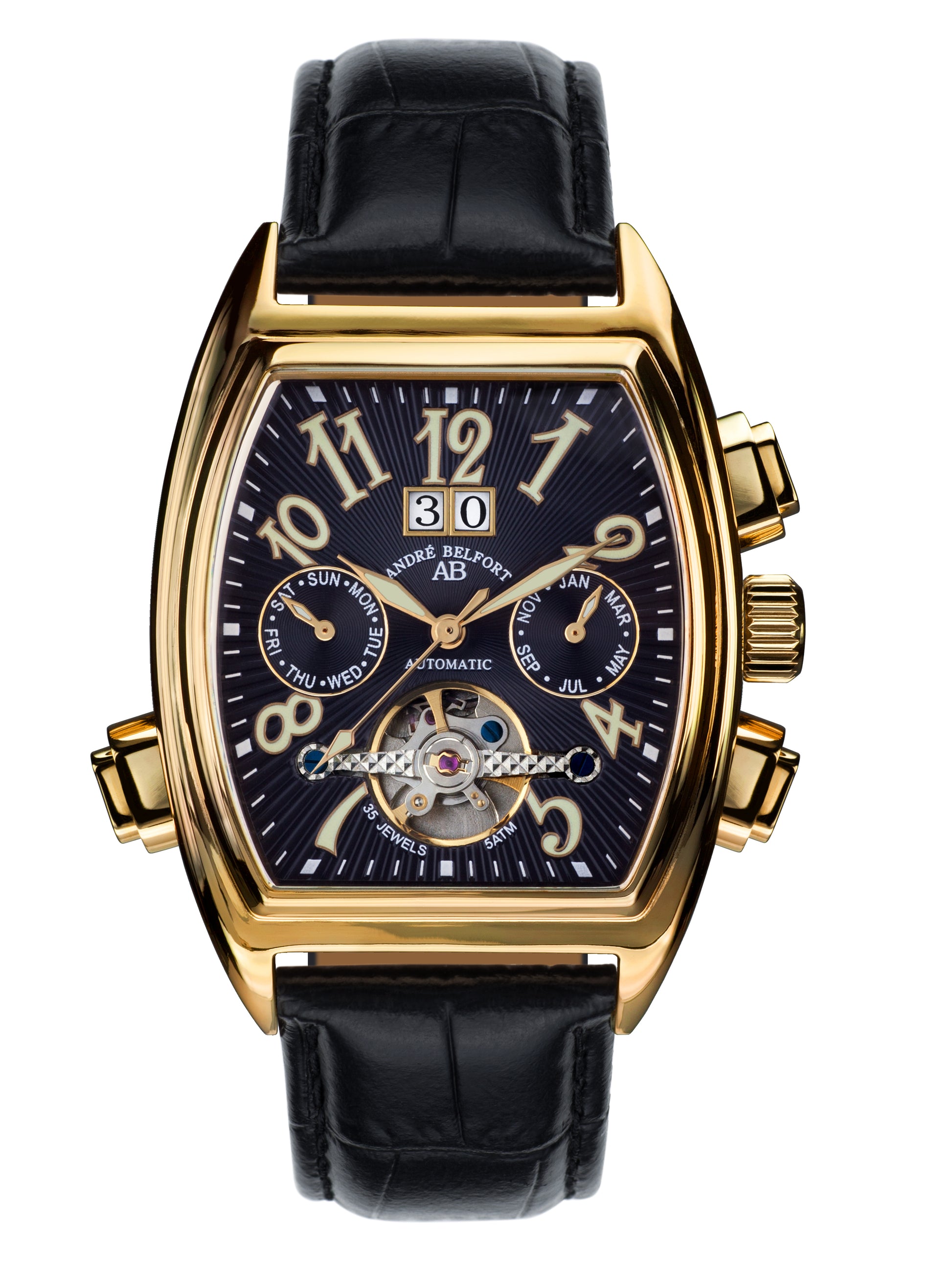 Automatic watches — Royale Date — André Belfort — gold black