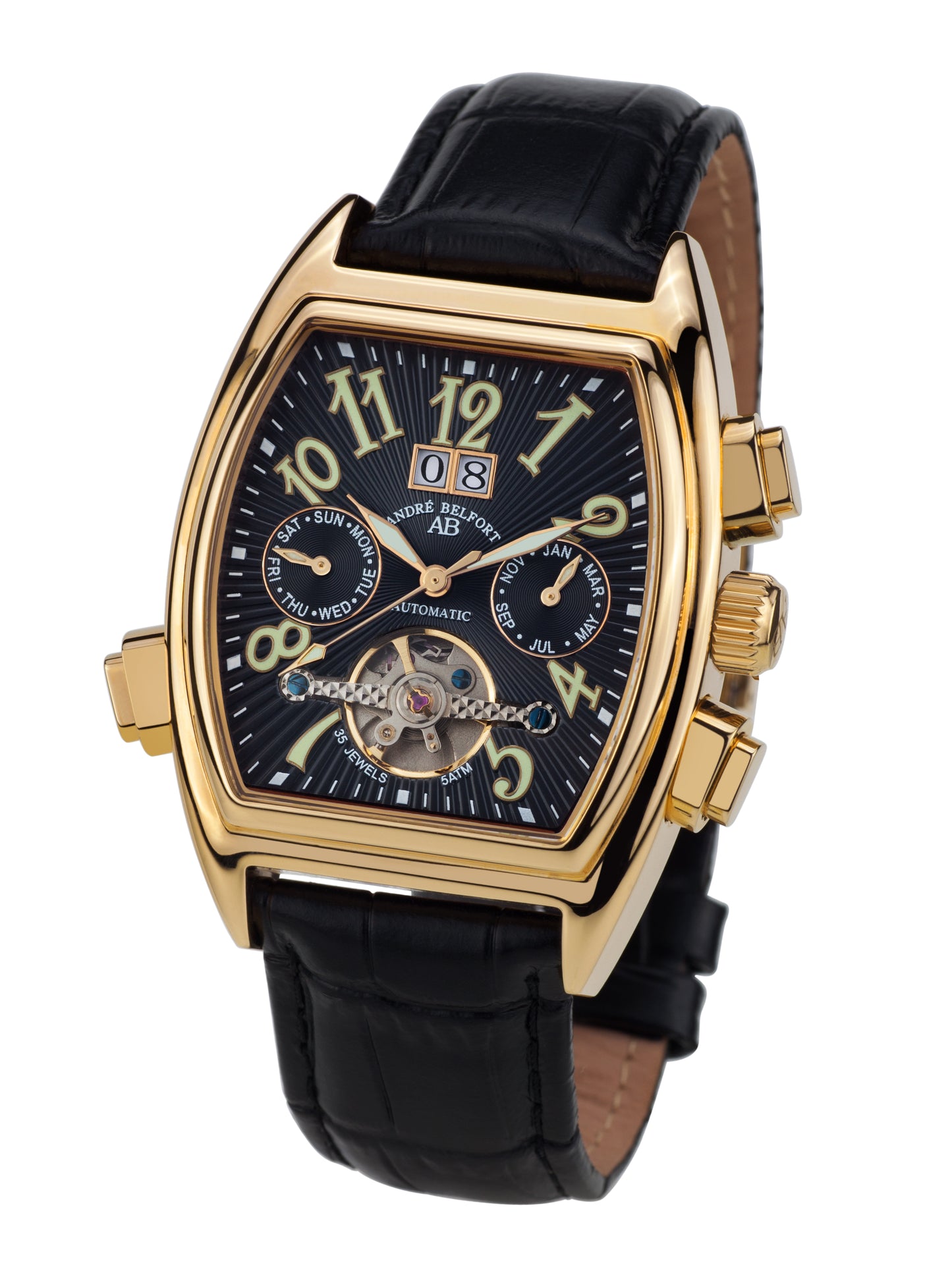 Automatic watches — Royale Date — André Belfort — gold black