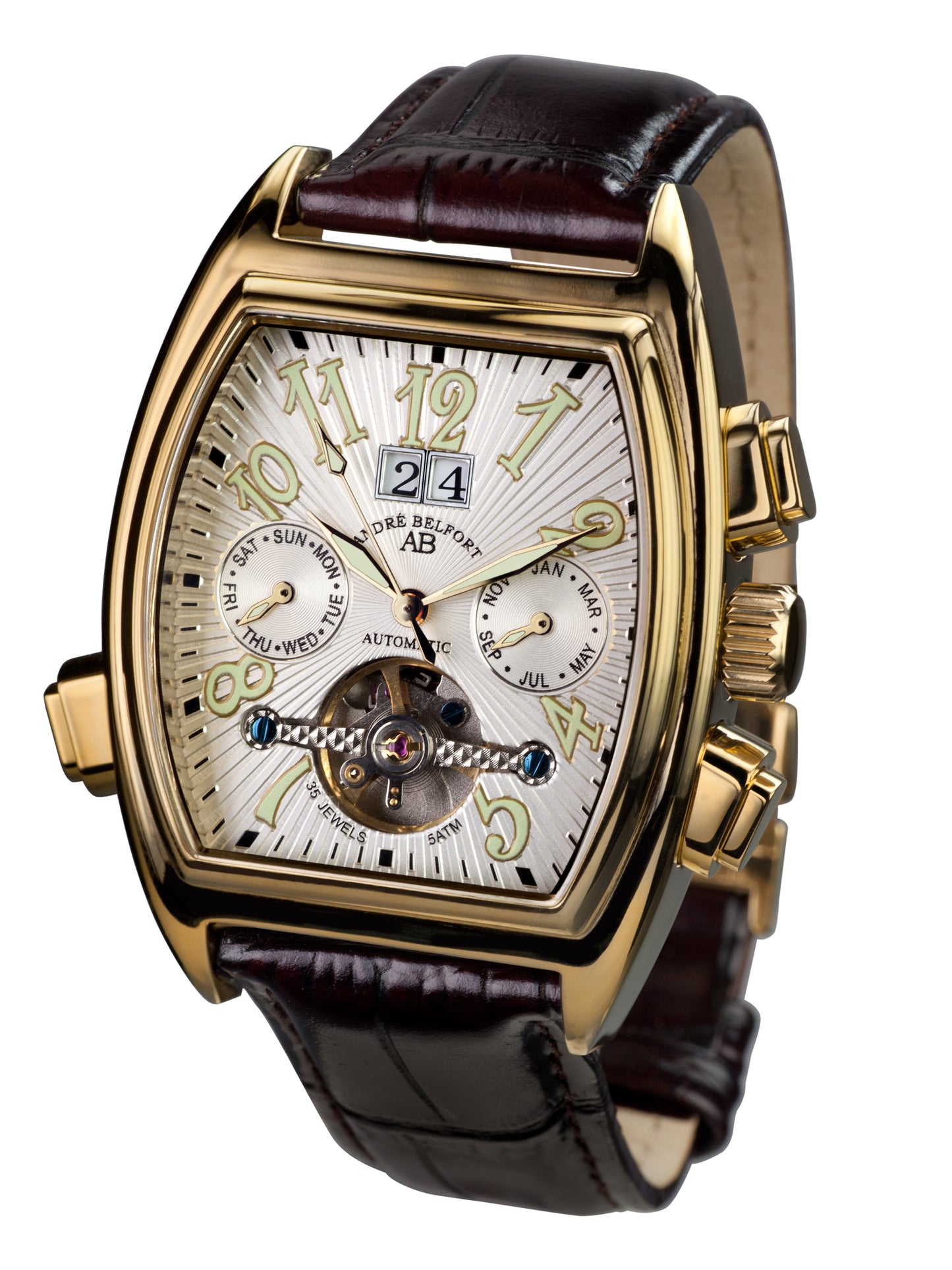 Automatic watches — Royale Date — André Belfort — gold white