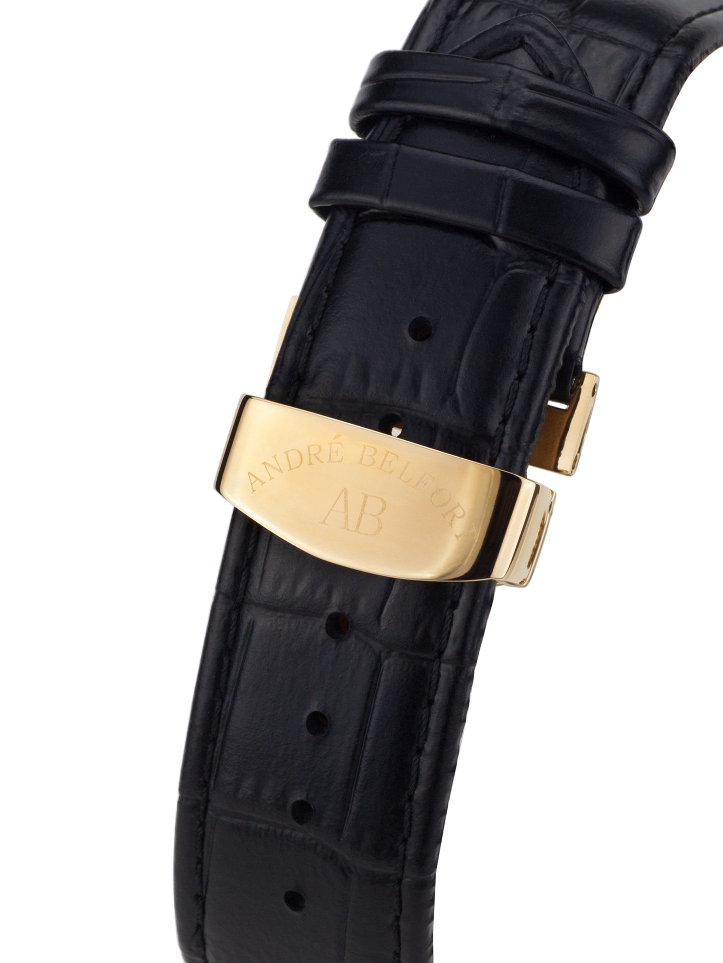 bracelet watches — leather band Royal Date — Band — black gold