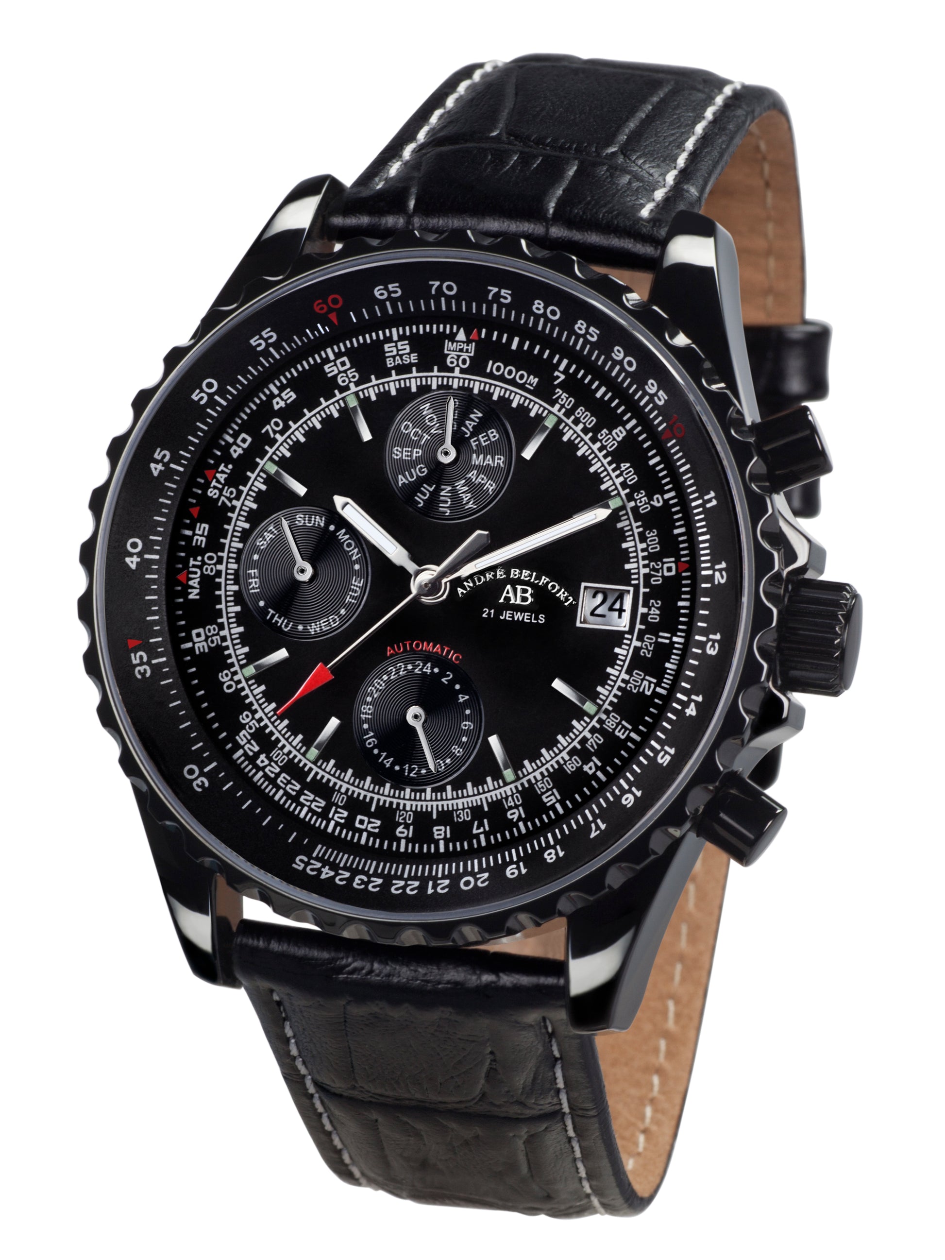 Automatic watches — Universe — André Belfort — IP schwarz Leder