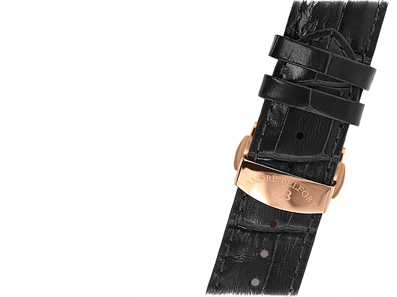 bracelet watches — leather band Nouvelle Renaissance — Band — black rosegold