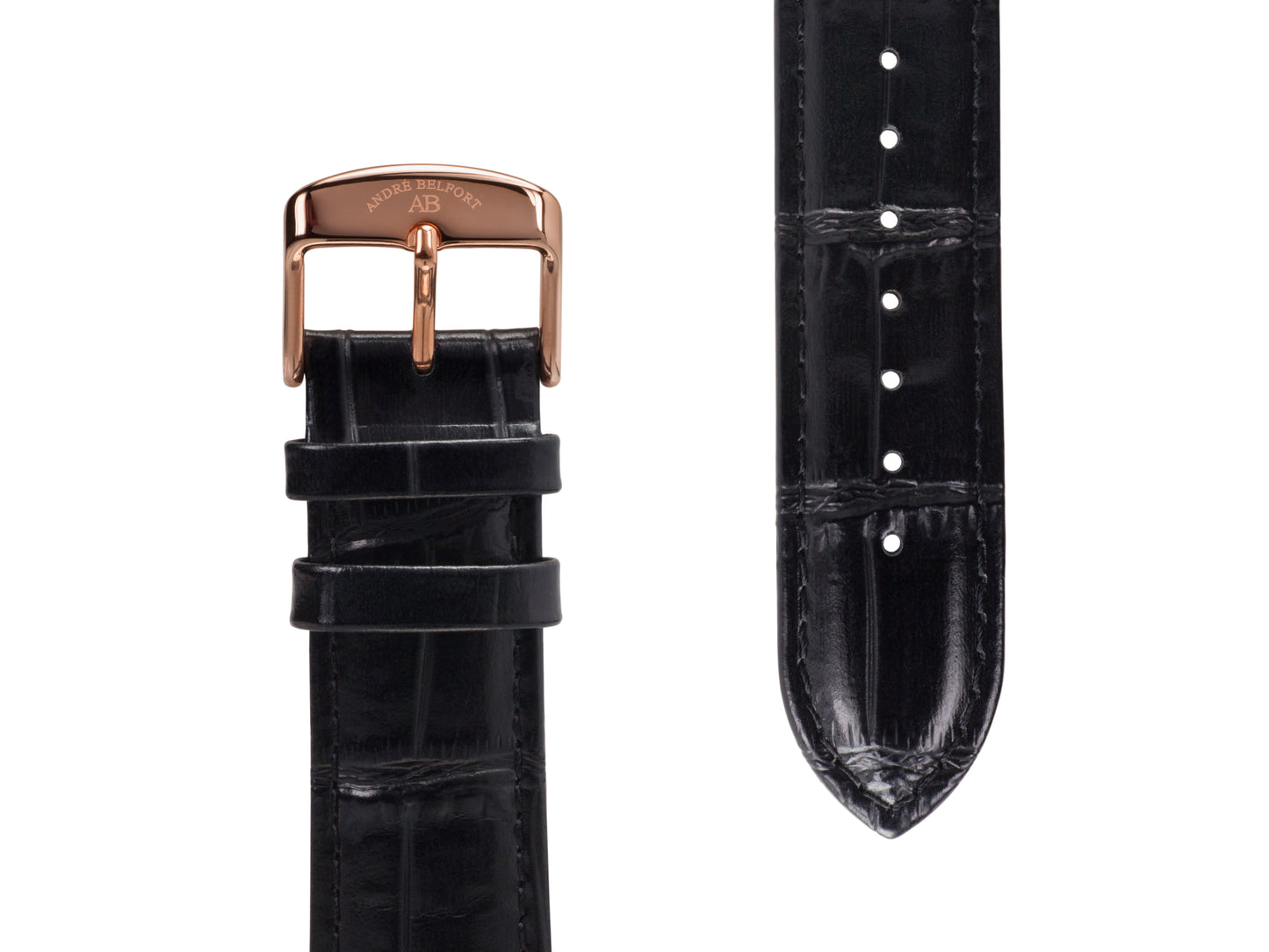bracelet watches — leather band Calendrier — Band — black rosegold II