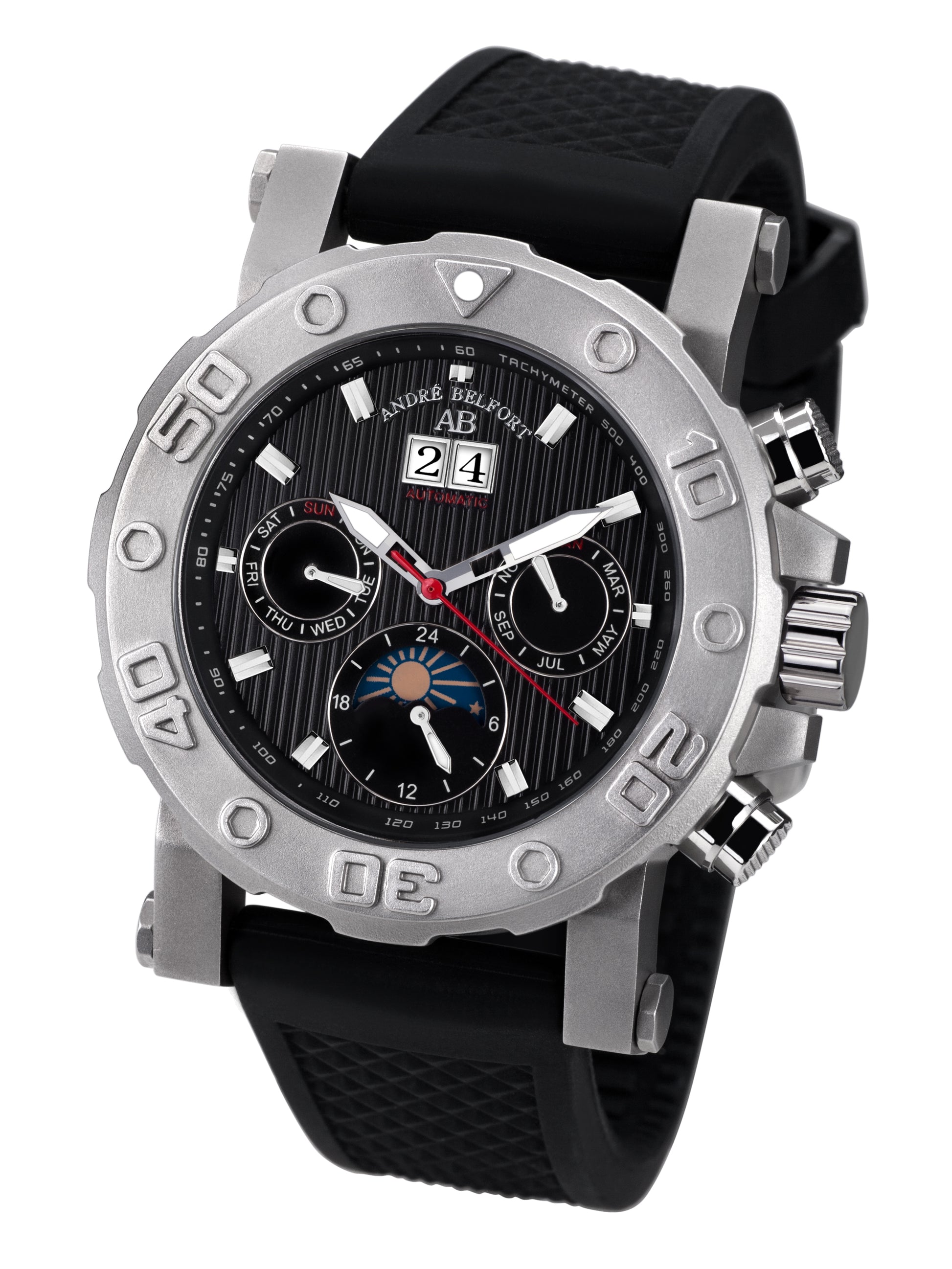 Automatic watches — Plongeur — André Belfort — steel black