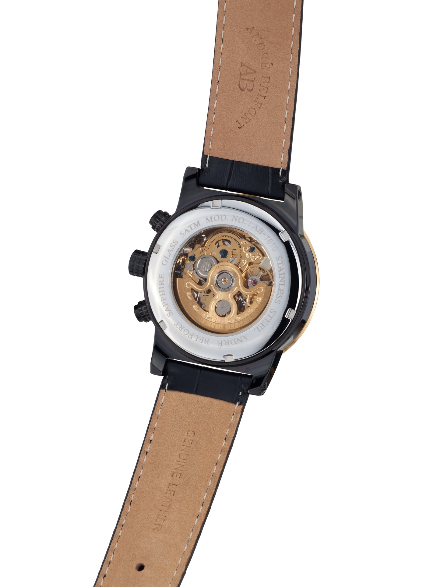 Automatic watches — Conquête — André Belfort — IP black gold orange