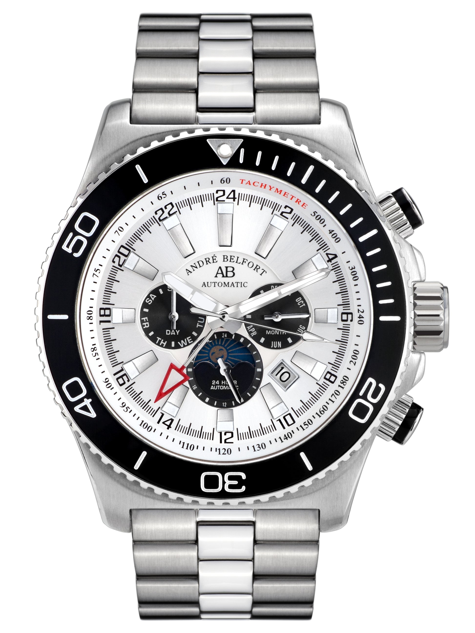 Automatic watches — Le Commandant — André Belfort — steel silver