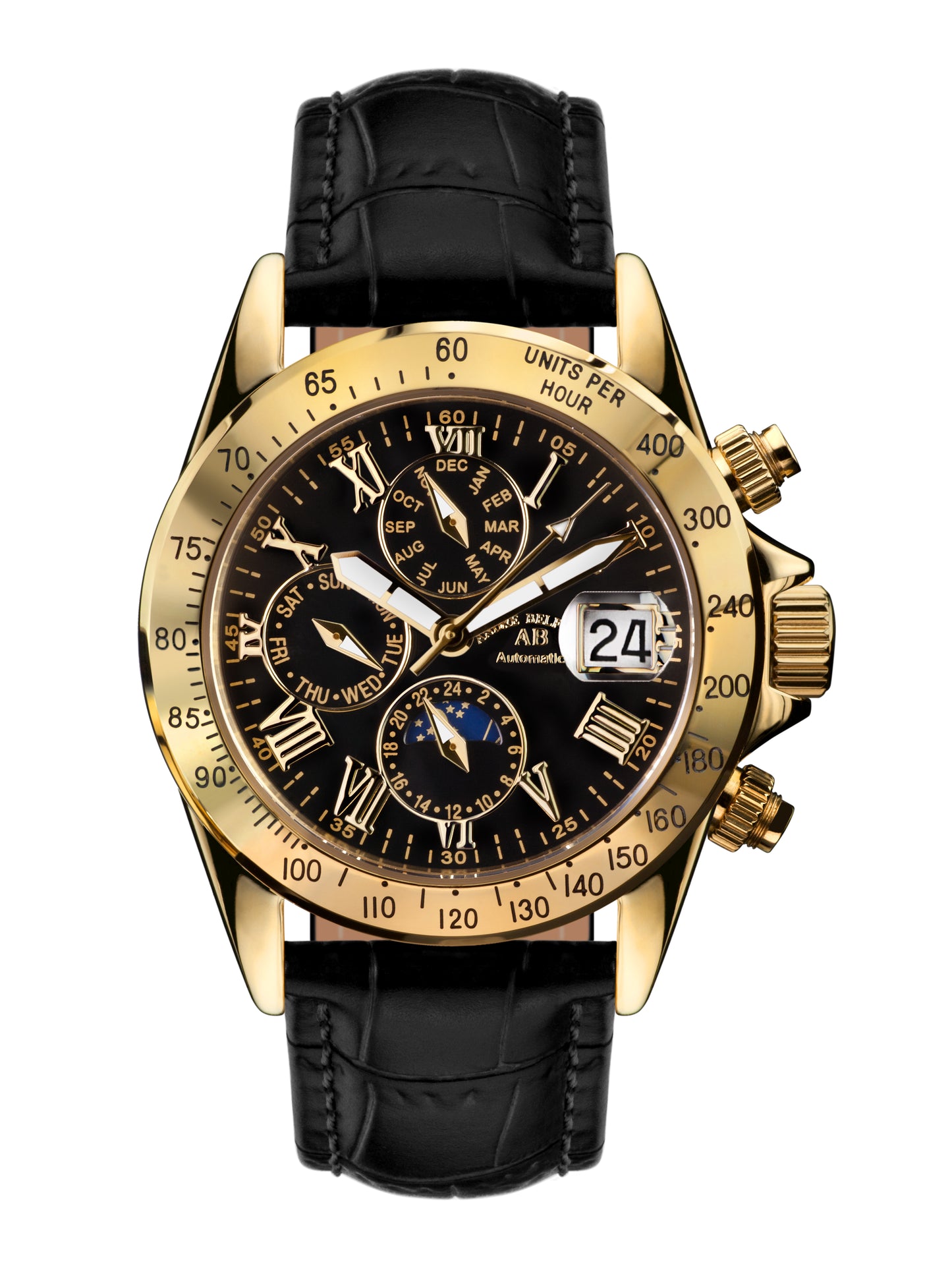 Automatic watches — Le Capitaine — André Belfort — gold black leather II