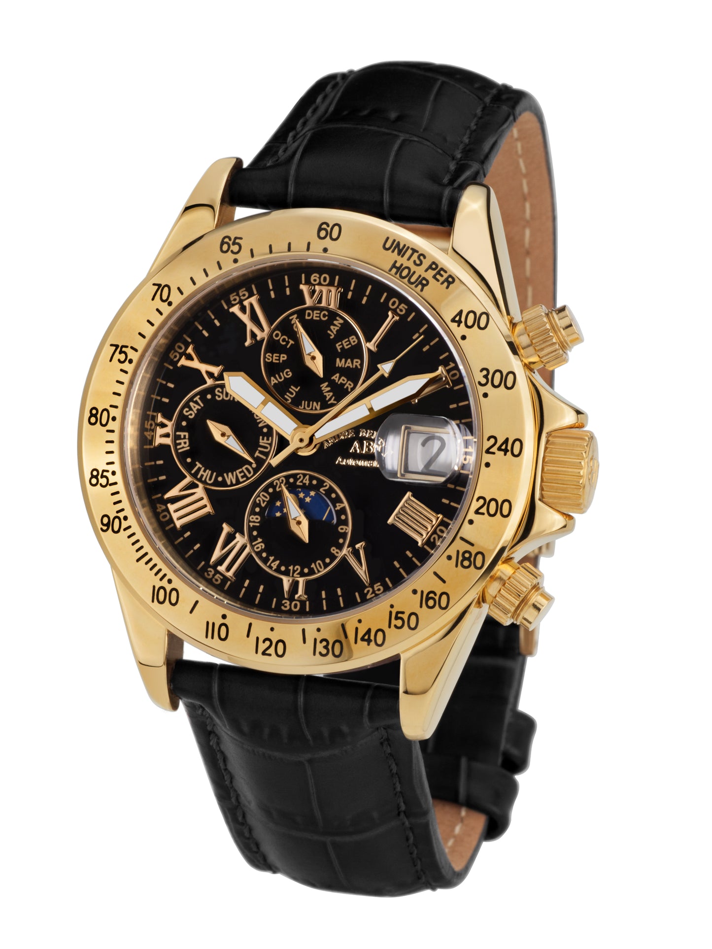 Automatic watches — Le Capitaine — André Belfort — gold black leather