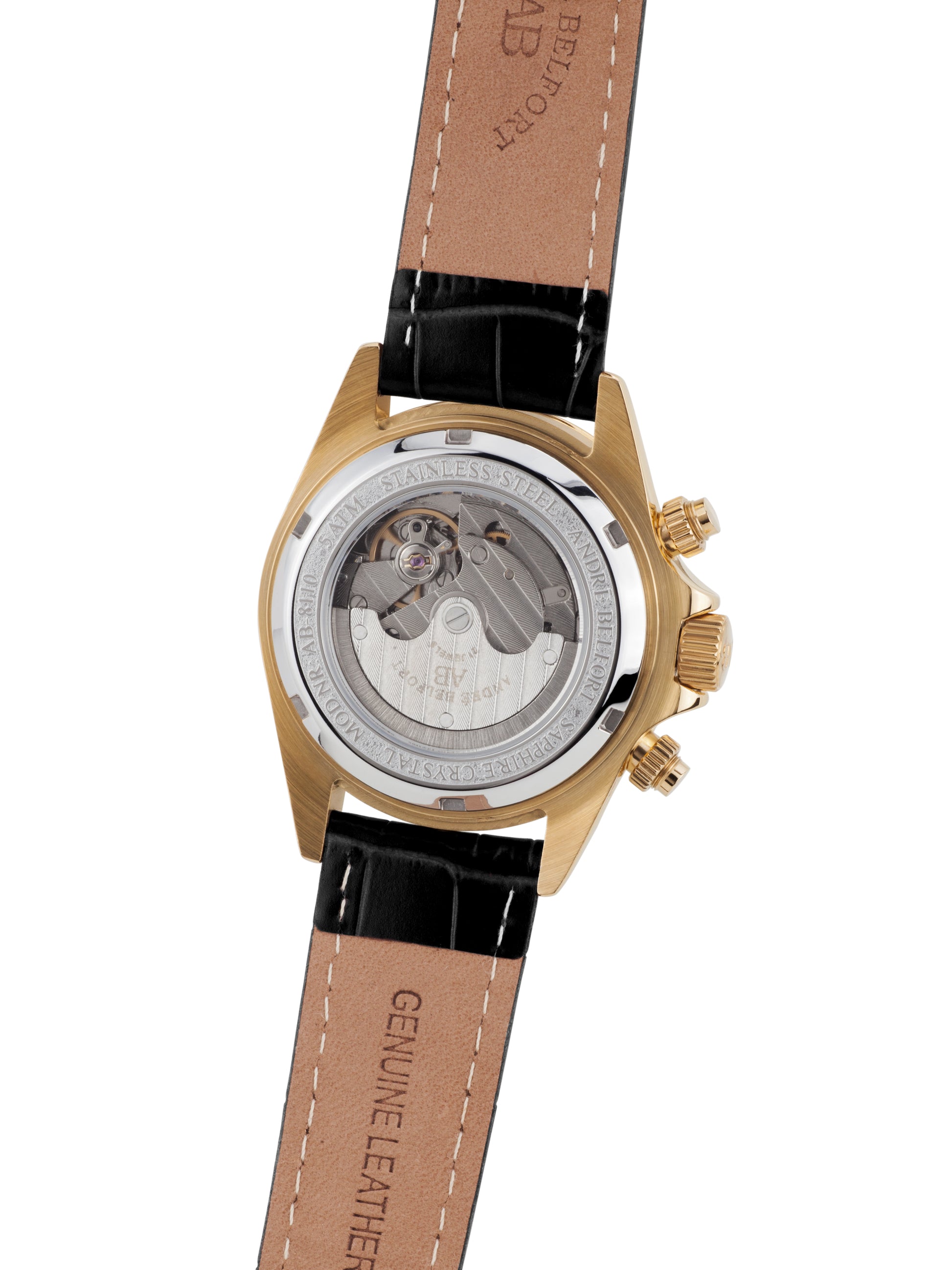 Automatic watches — Le Capitaine — André Belfort — gold silver leather